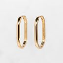 Elongated Oval Hoop Earrings in 14k Gold