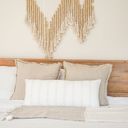 White with Beige Stripes So Soft Linen Pillow