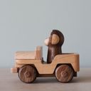 Wooden Animal Pull-Back Car