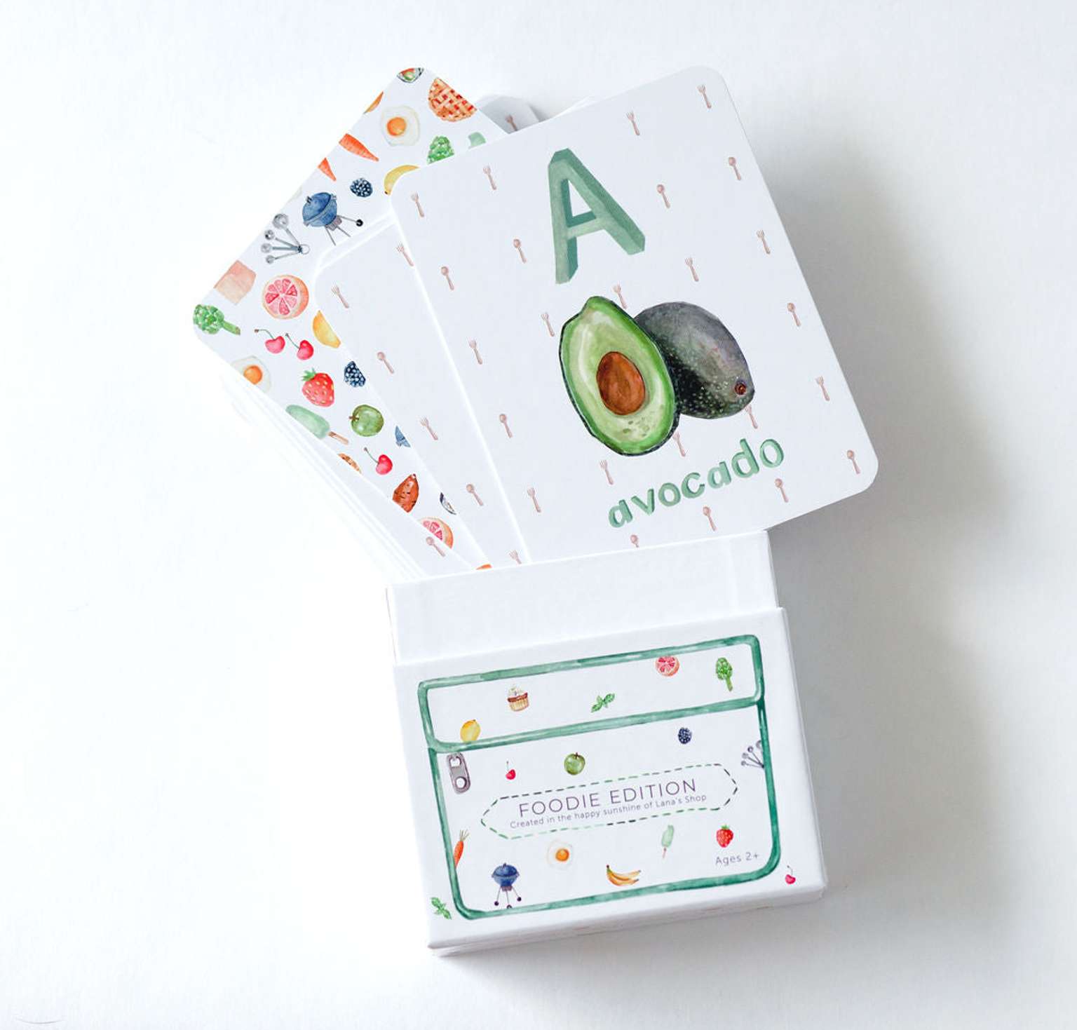 Packadoo Alphabet Cards for Kids: Foodie Edition