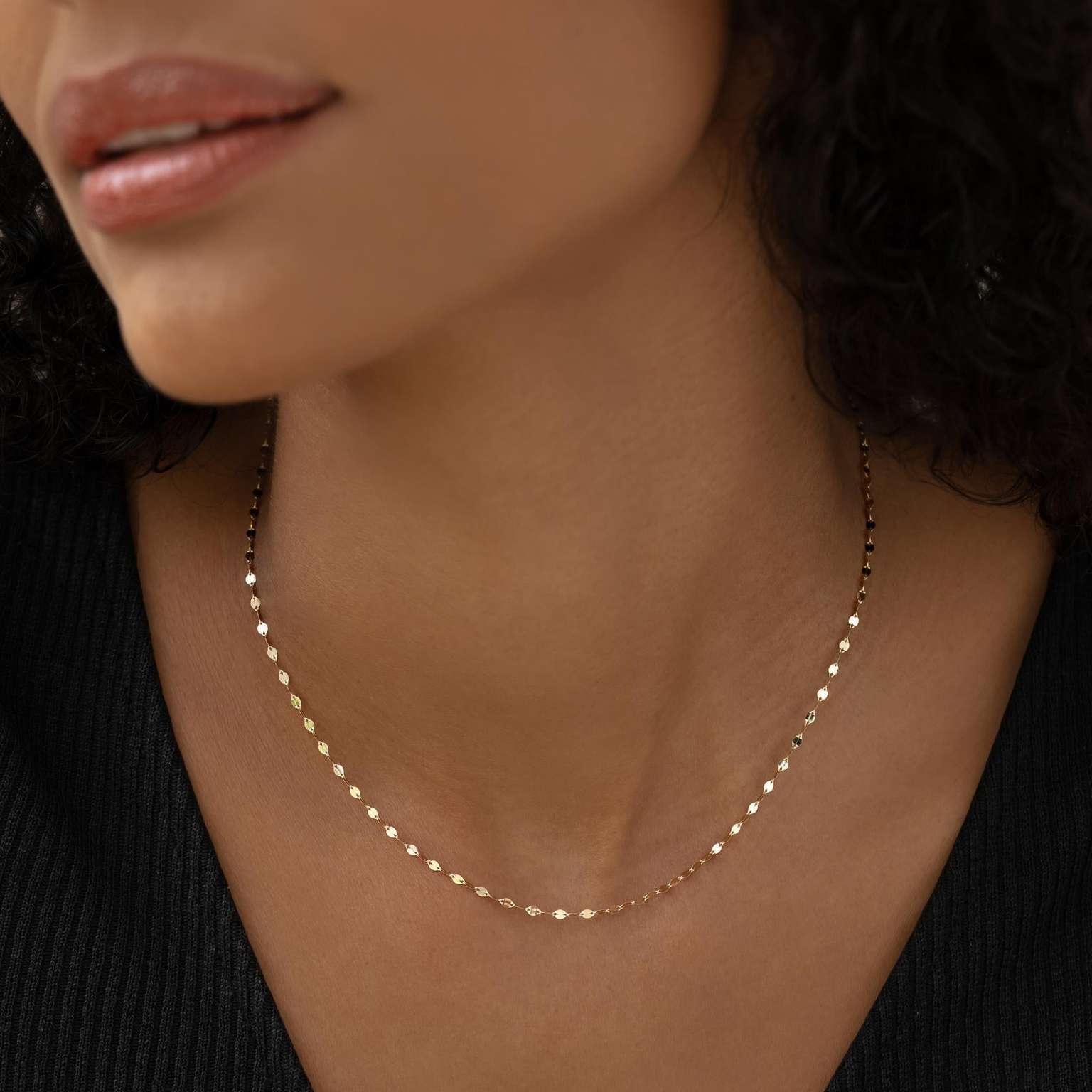 14k Gold Petal Chain Necklace