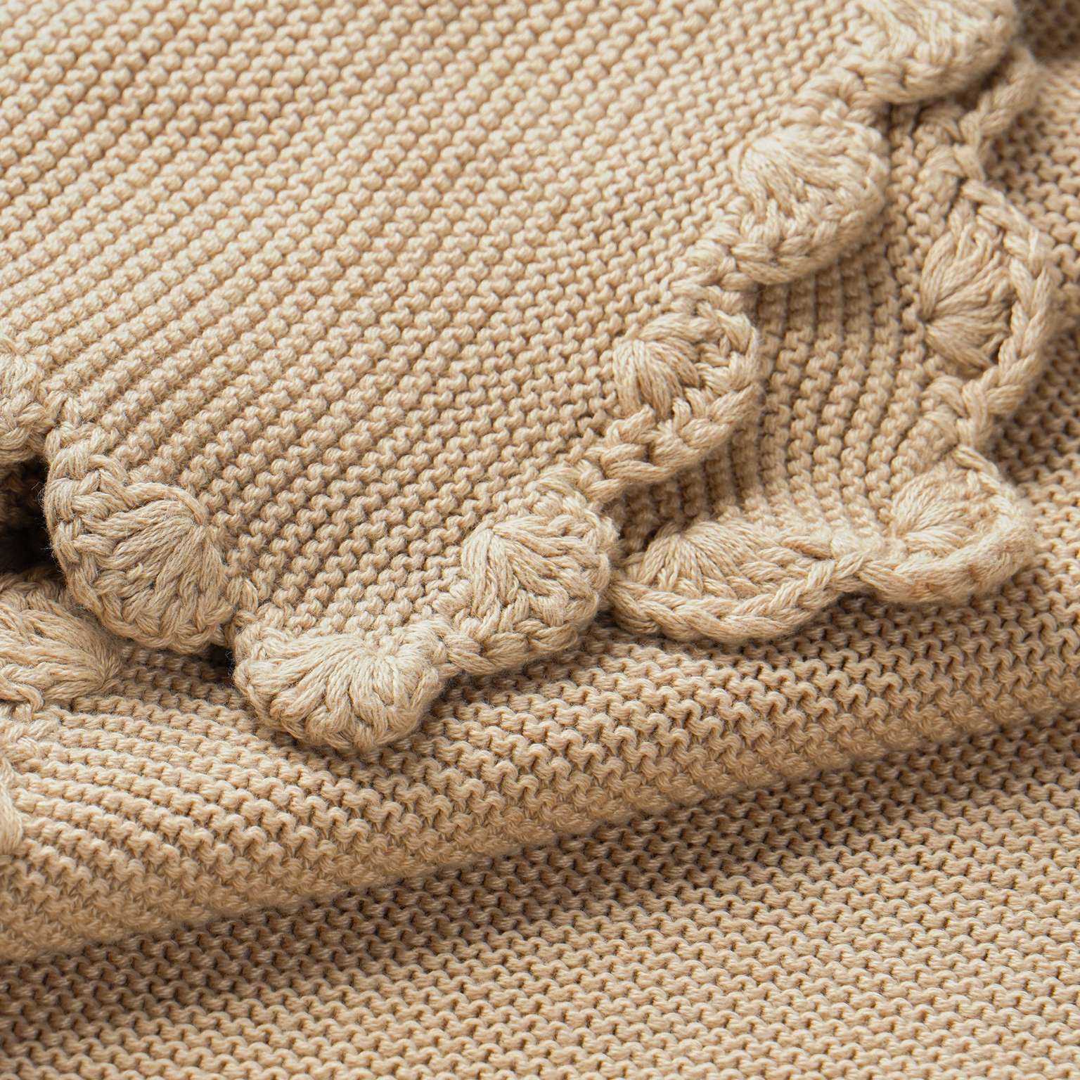 Scalloped Baby Blanket Sand