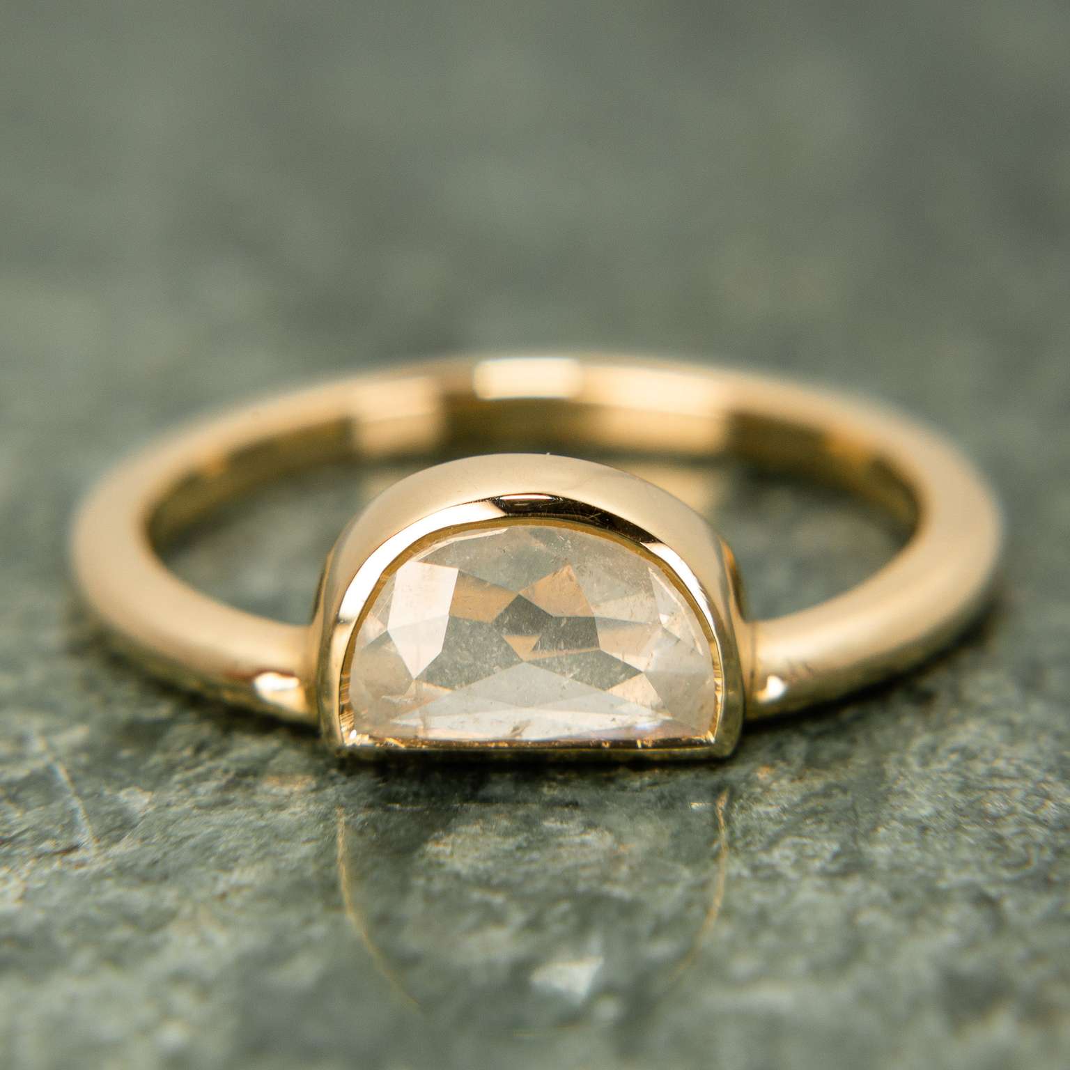 Crescent Diamond Ring