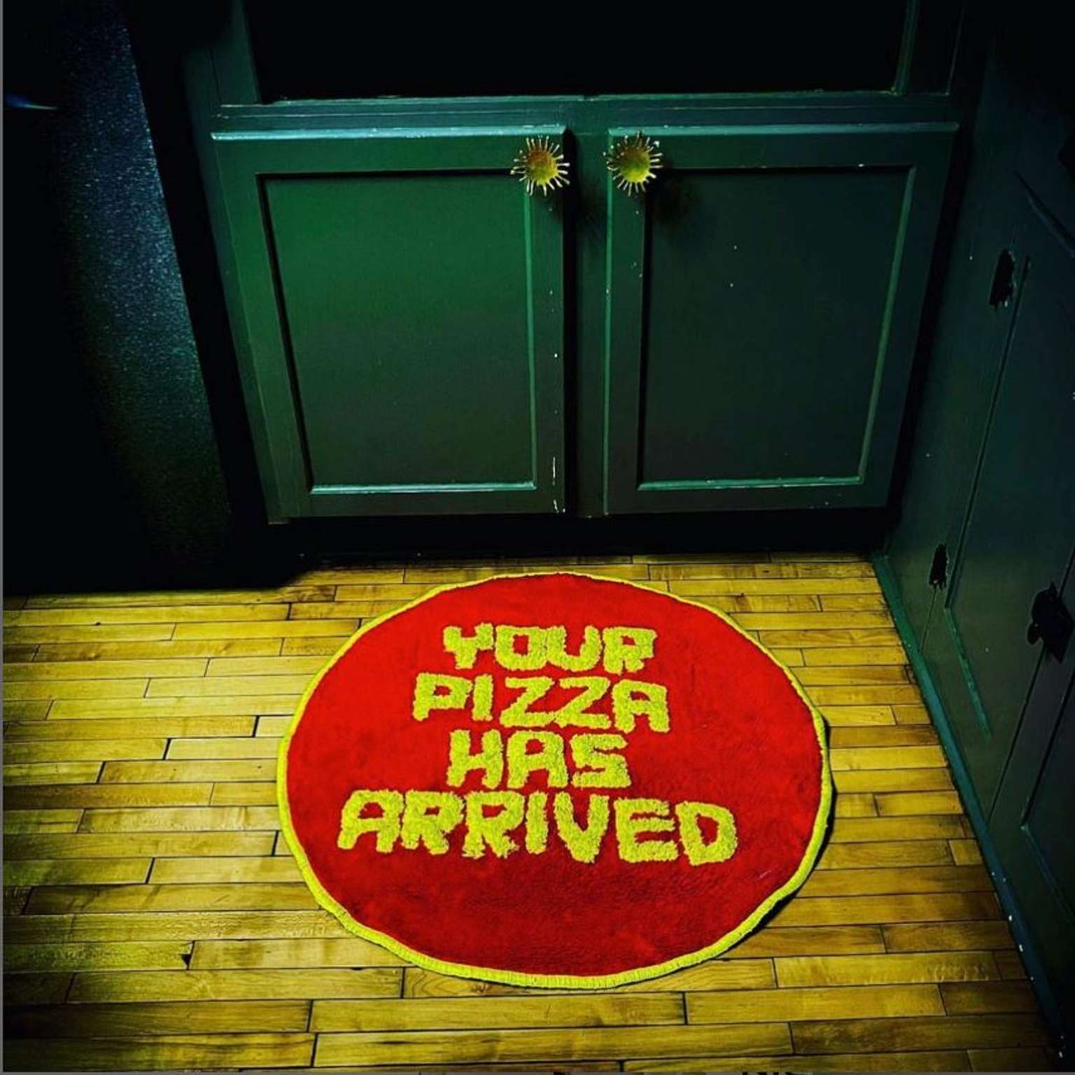 Your Pizza Has Arrived Shaggy Floor Mat x David Shrigley