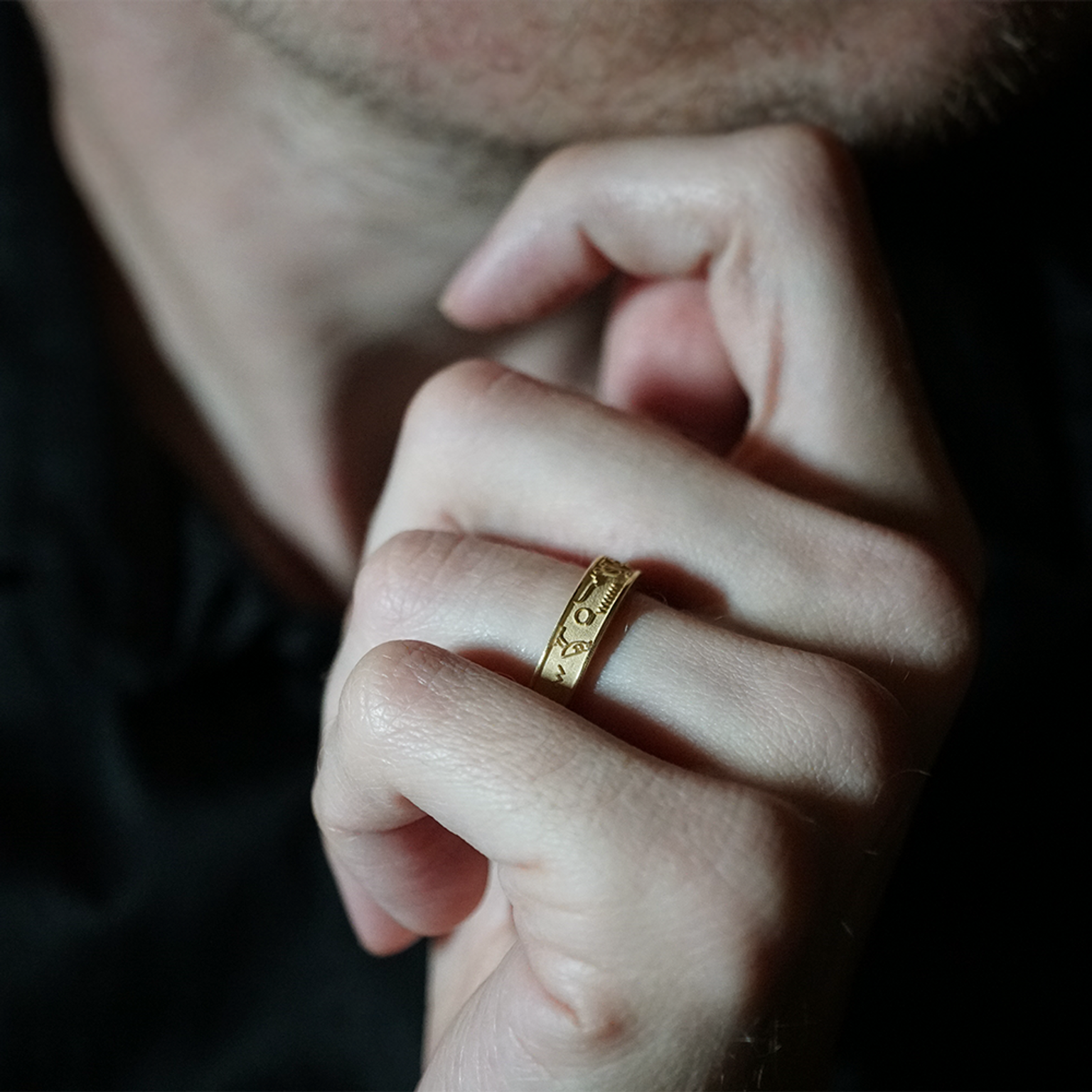 Hieroglyphics Ring in Silver