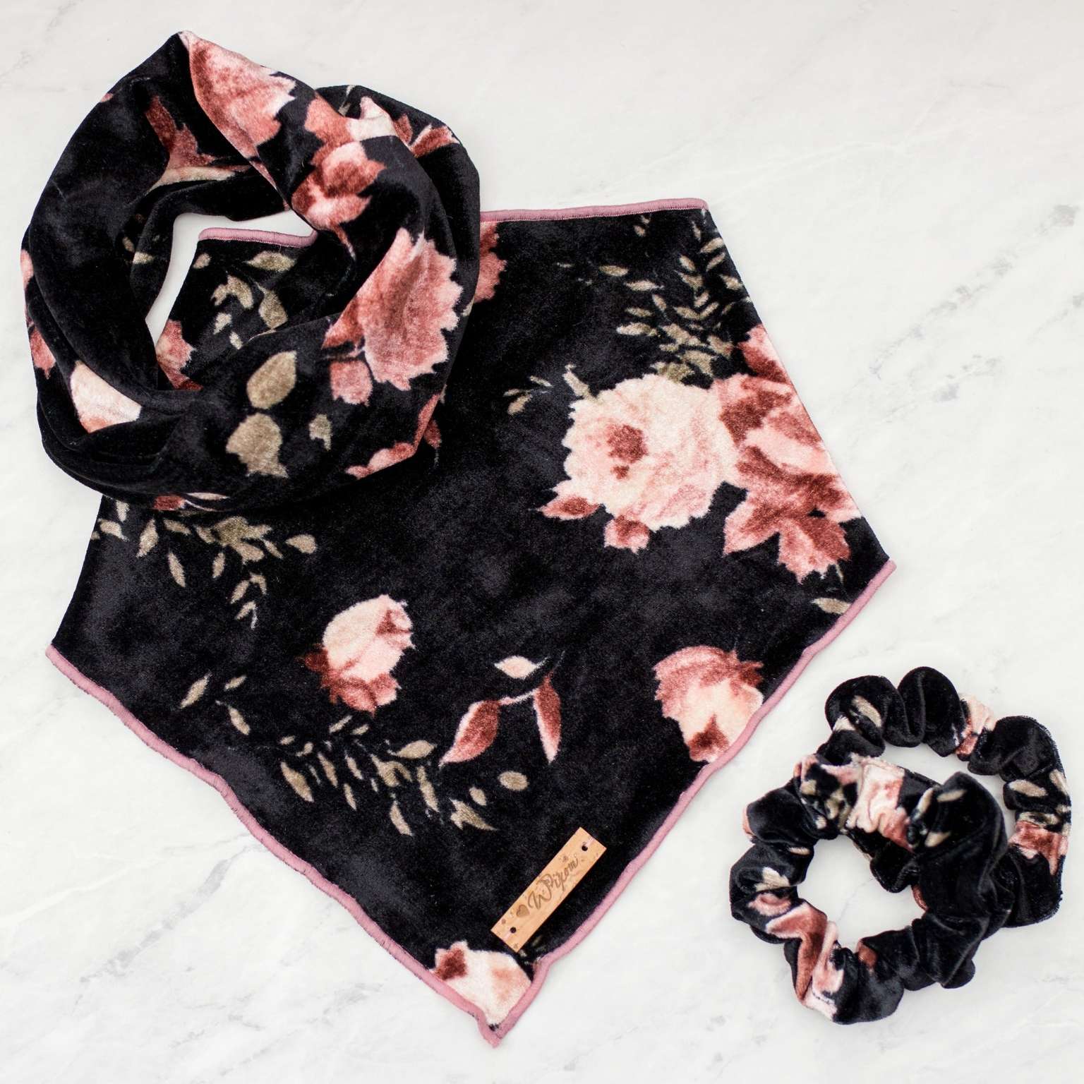 Rose Velvet Infinity Scarf