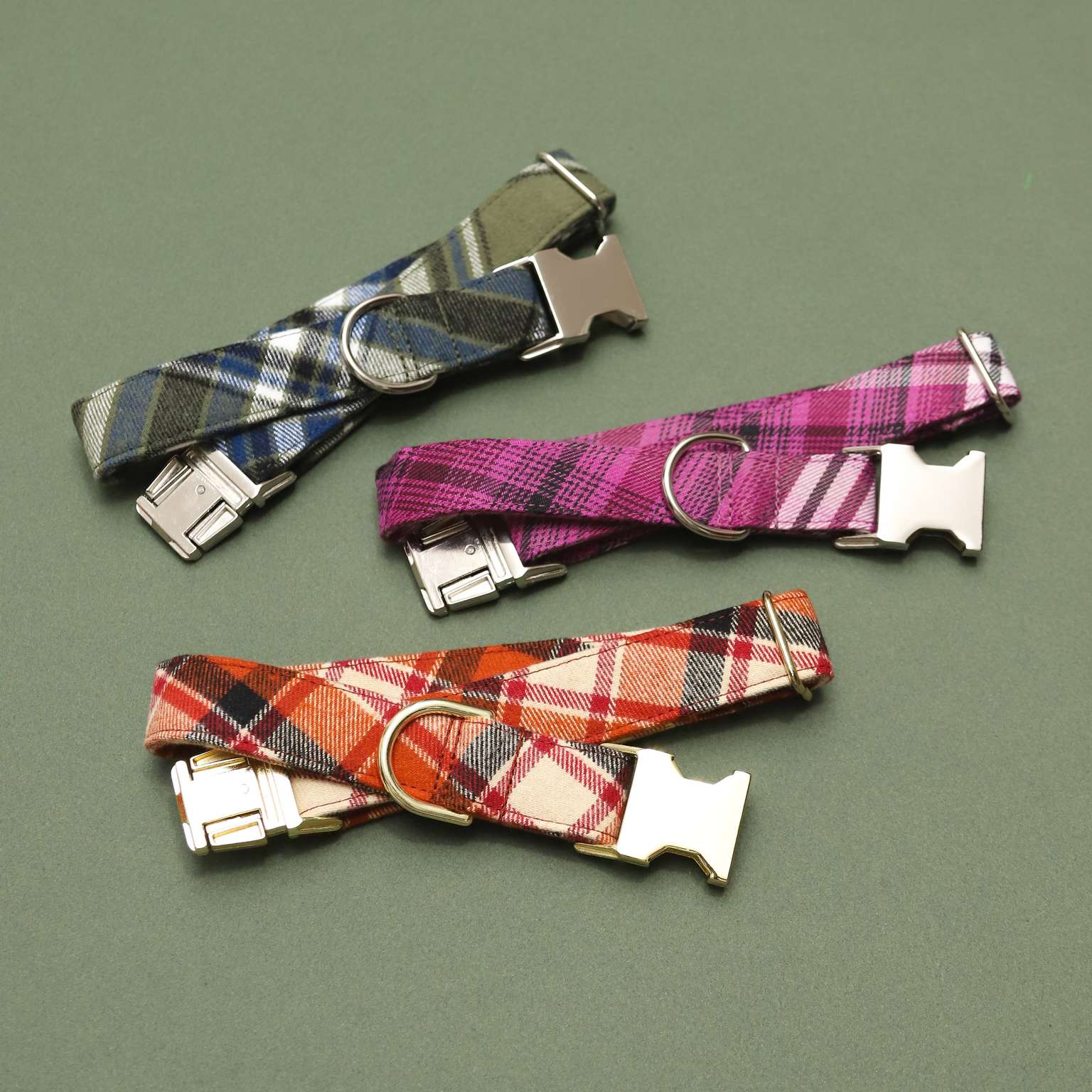 Rusty Flannel Plaid Dog Collar