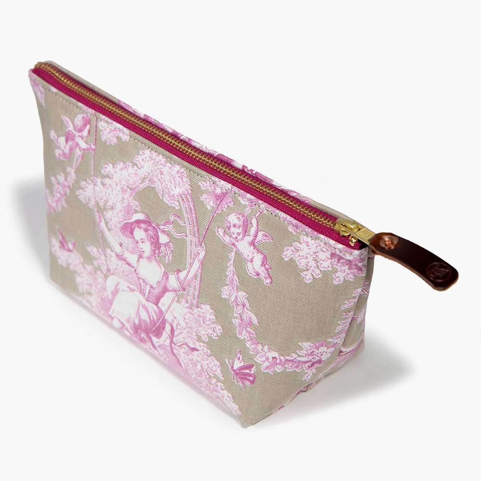 Sand Rose Toile Travel Clutch