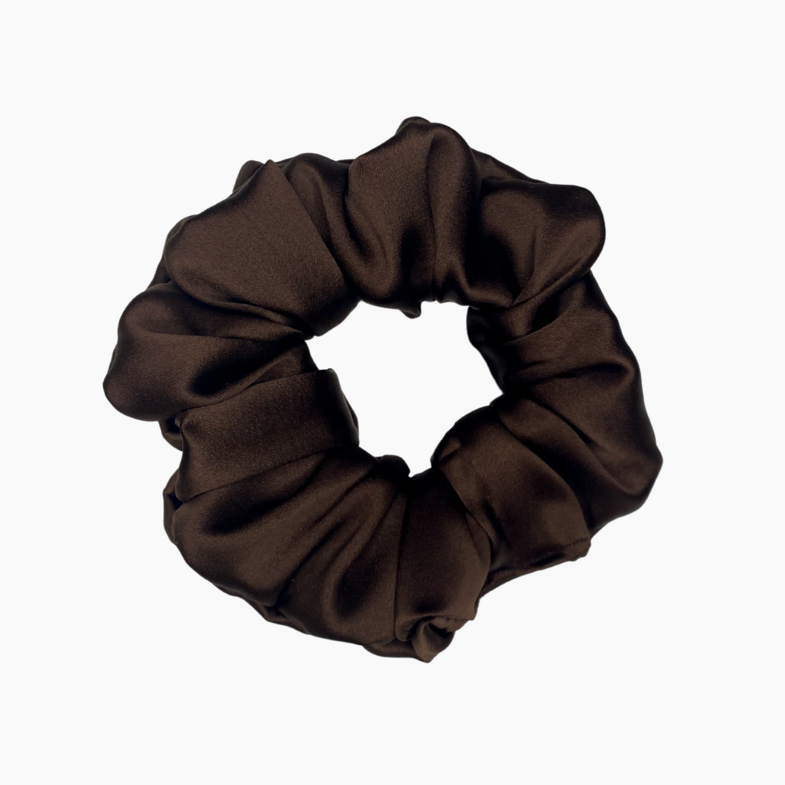 Chocolate silk scrunchie