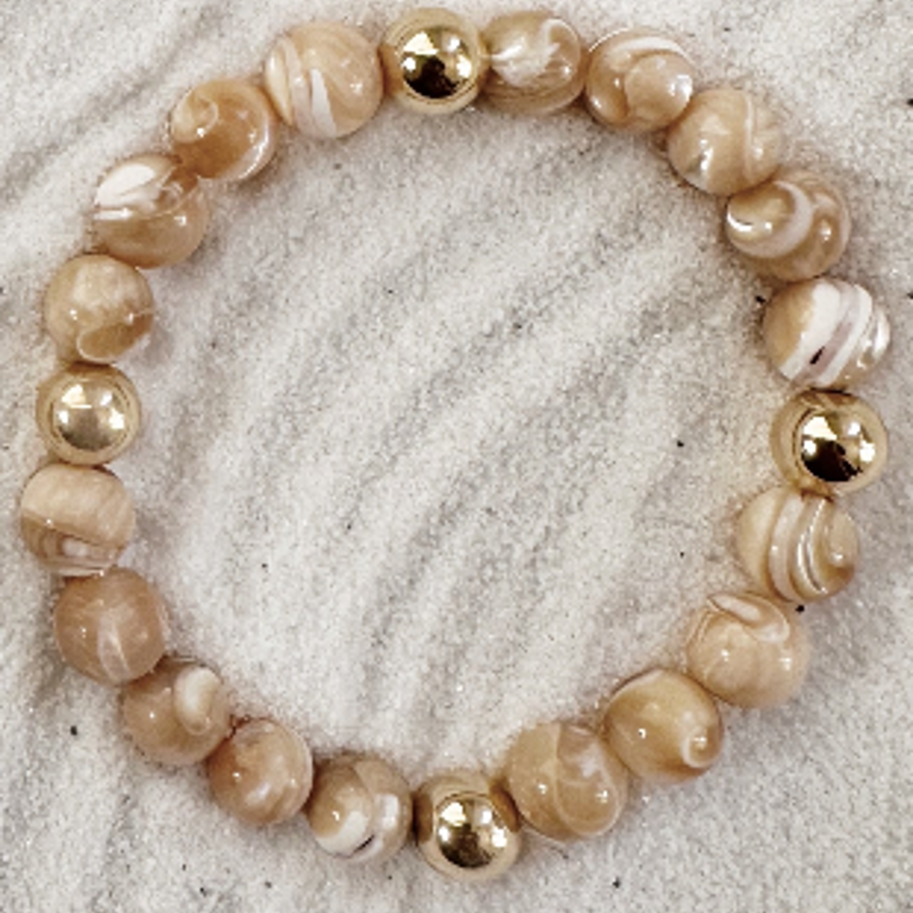 Amber Mother Of Pearl Stone Bracelets