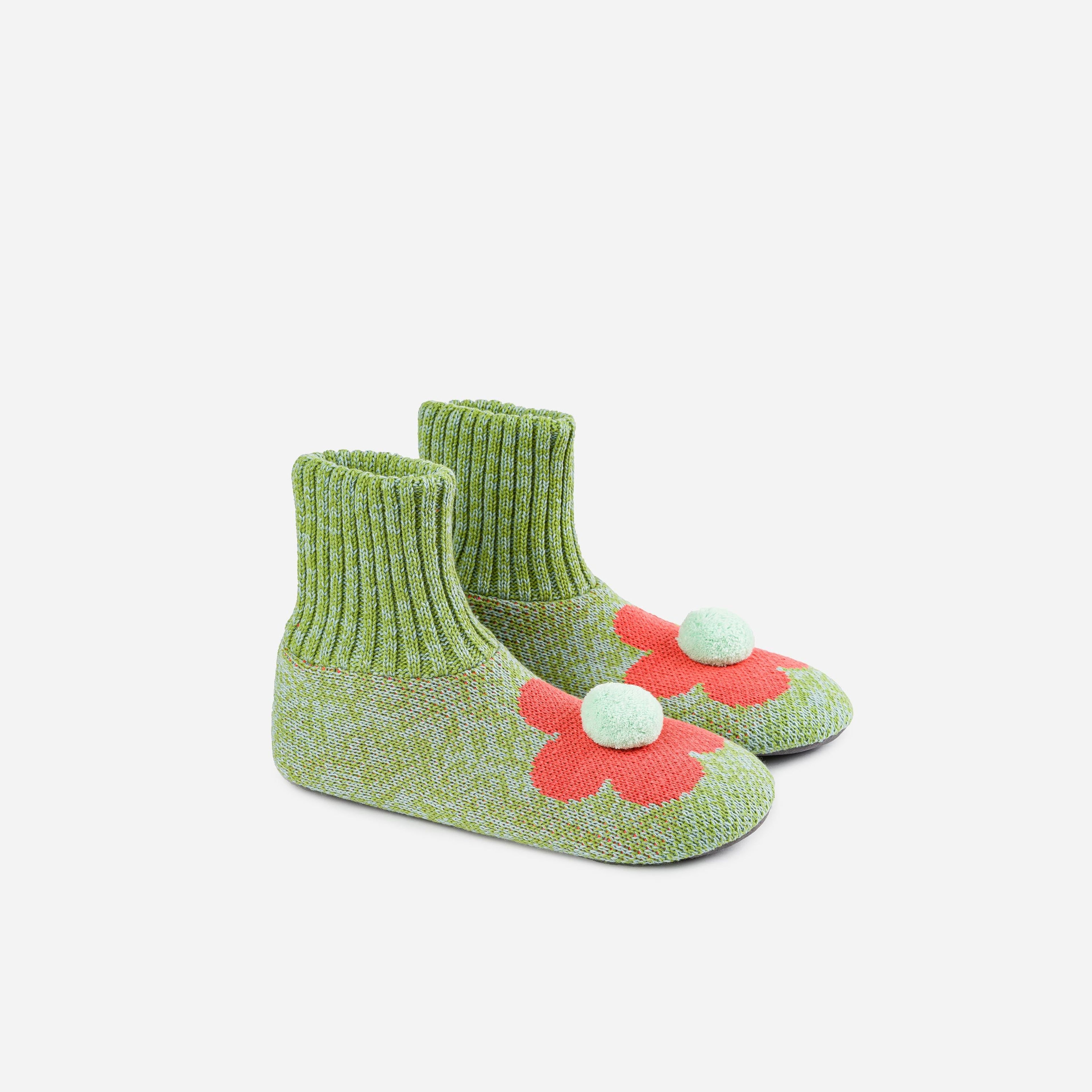Flower Knit Sock Slippers