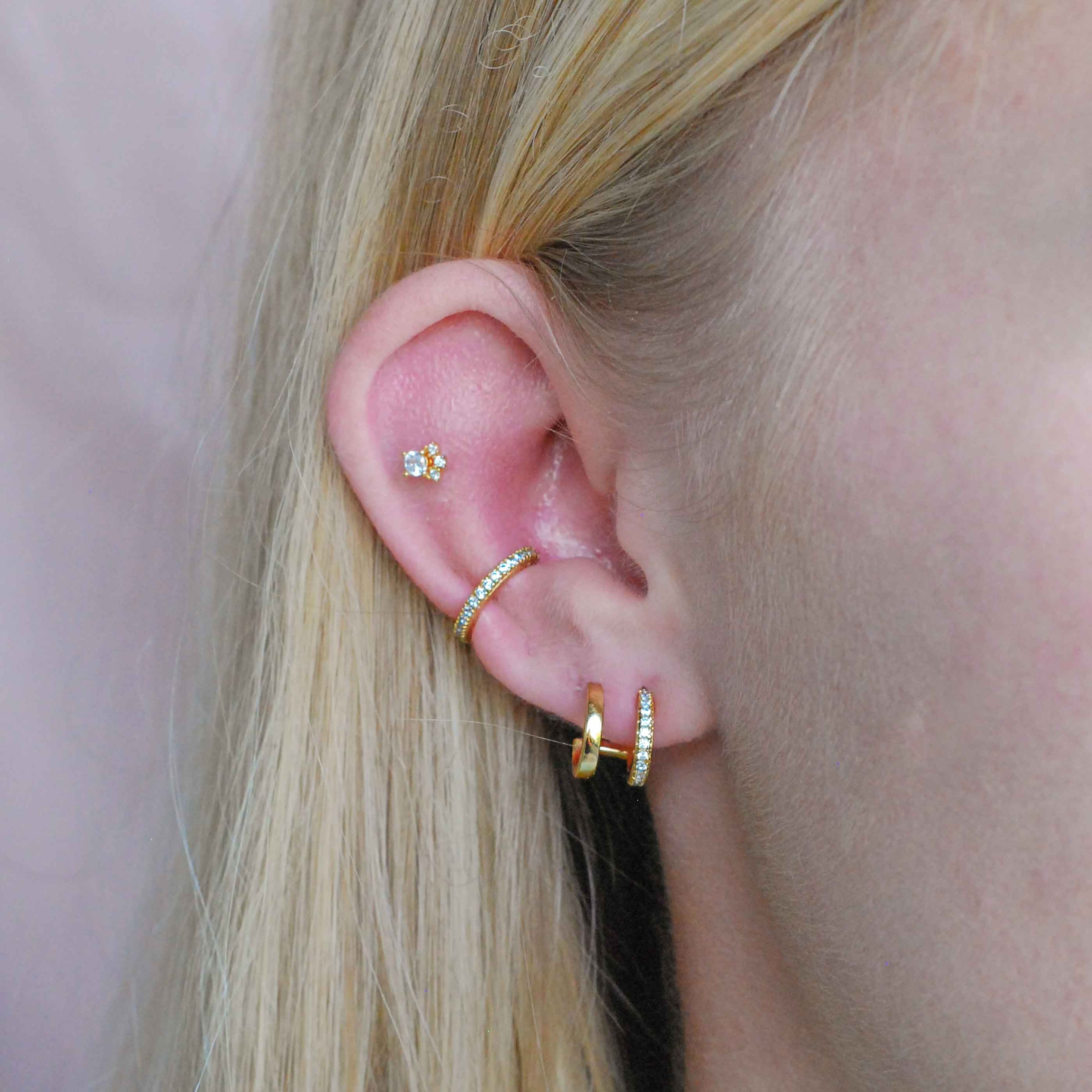 Crystal Ear Cuff in Gold