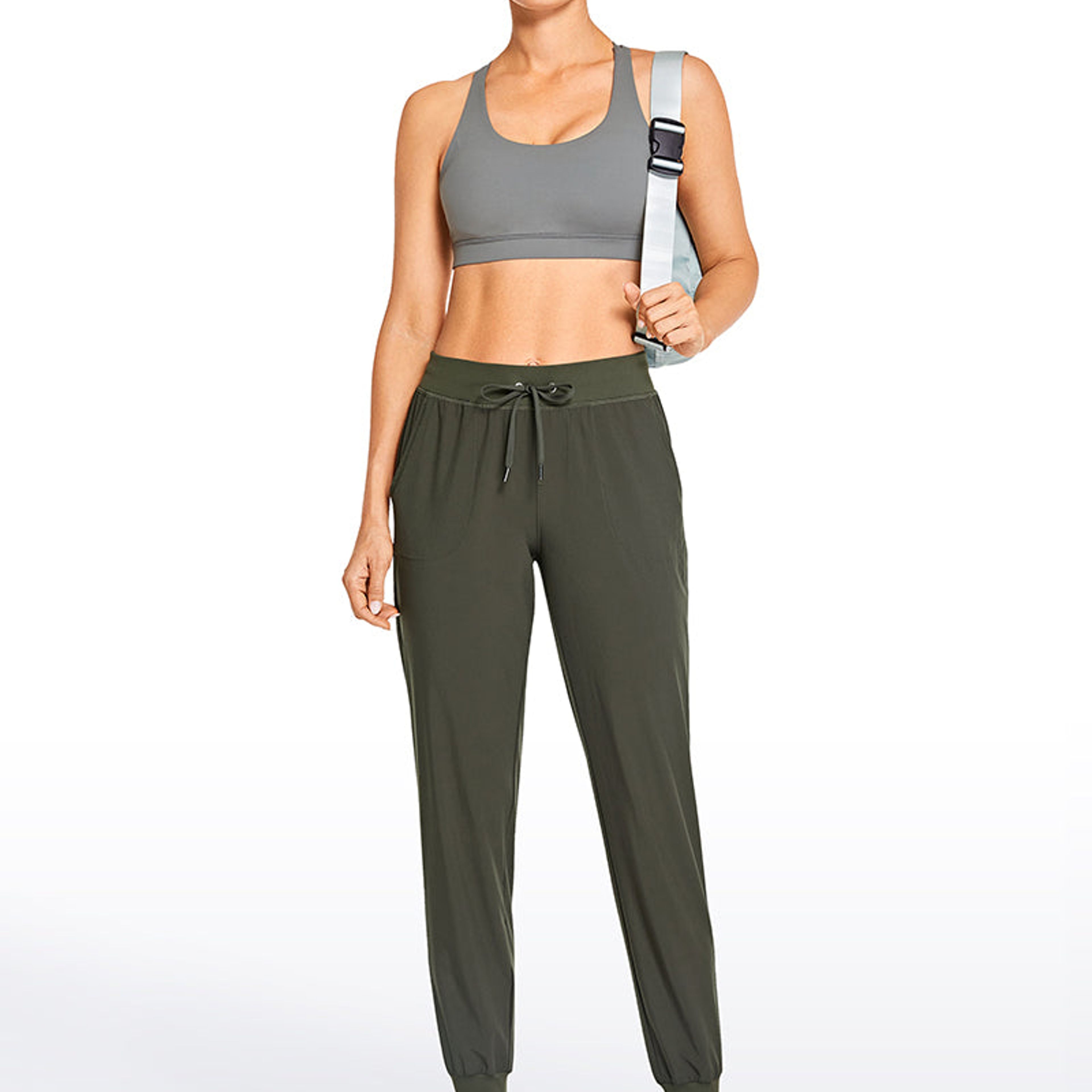 Crz Yoga Feathery-Fit Drawstring Jogger with Pockets 28'' - Flat