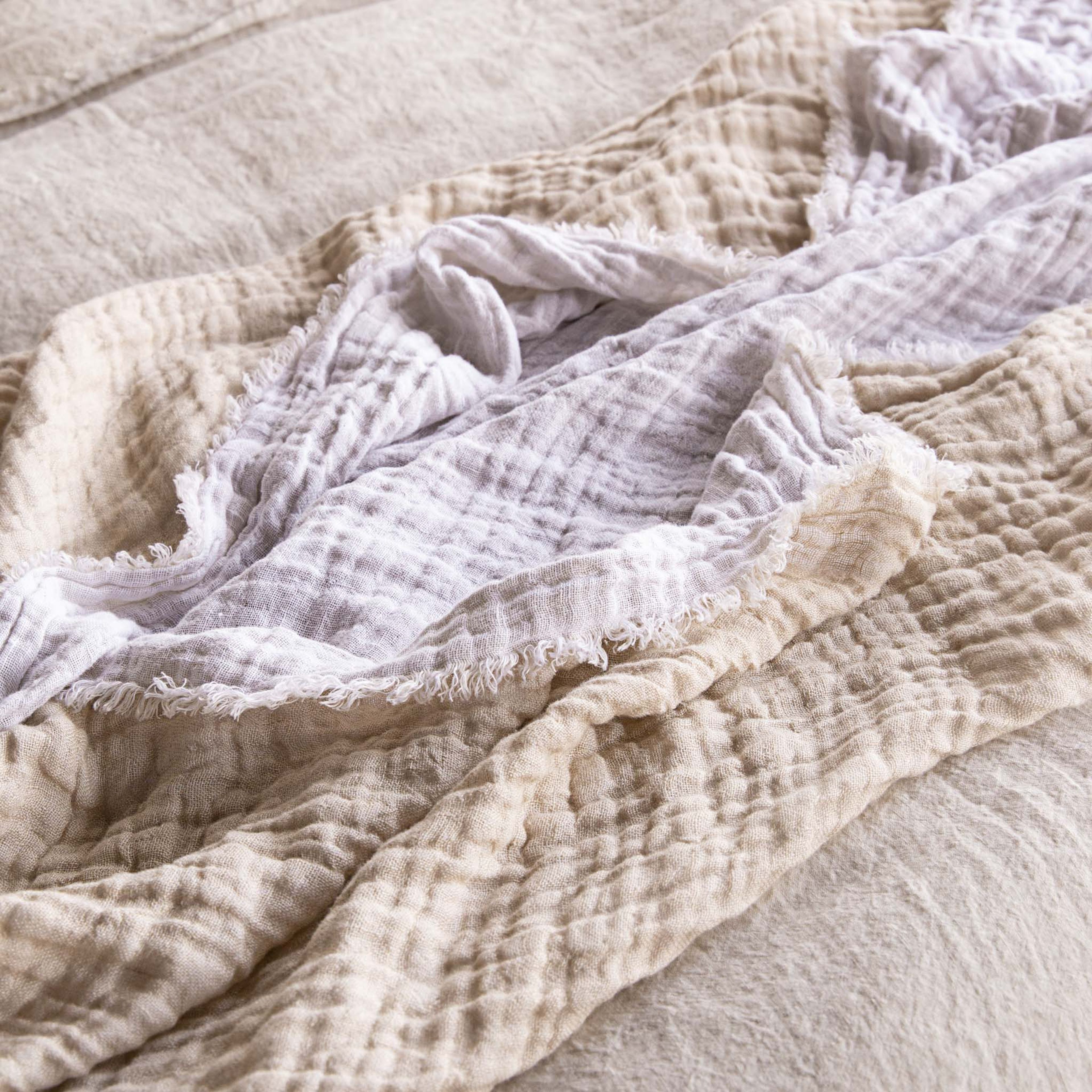 Crush Double Linen Throw Blanket - Ayrton/Sable