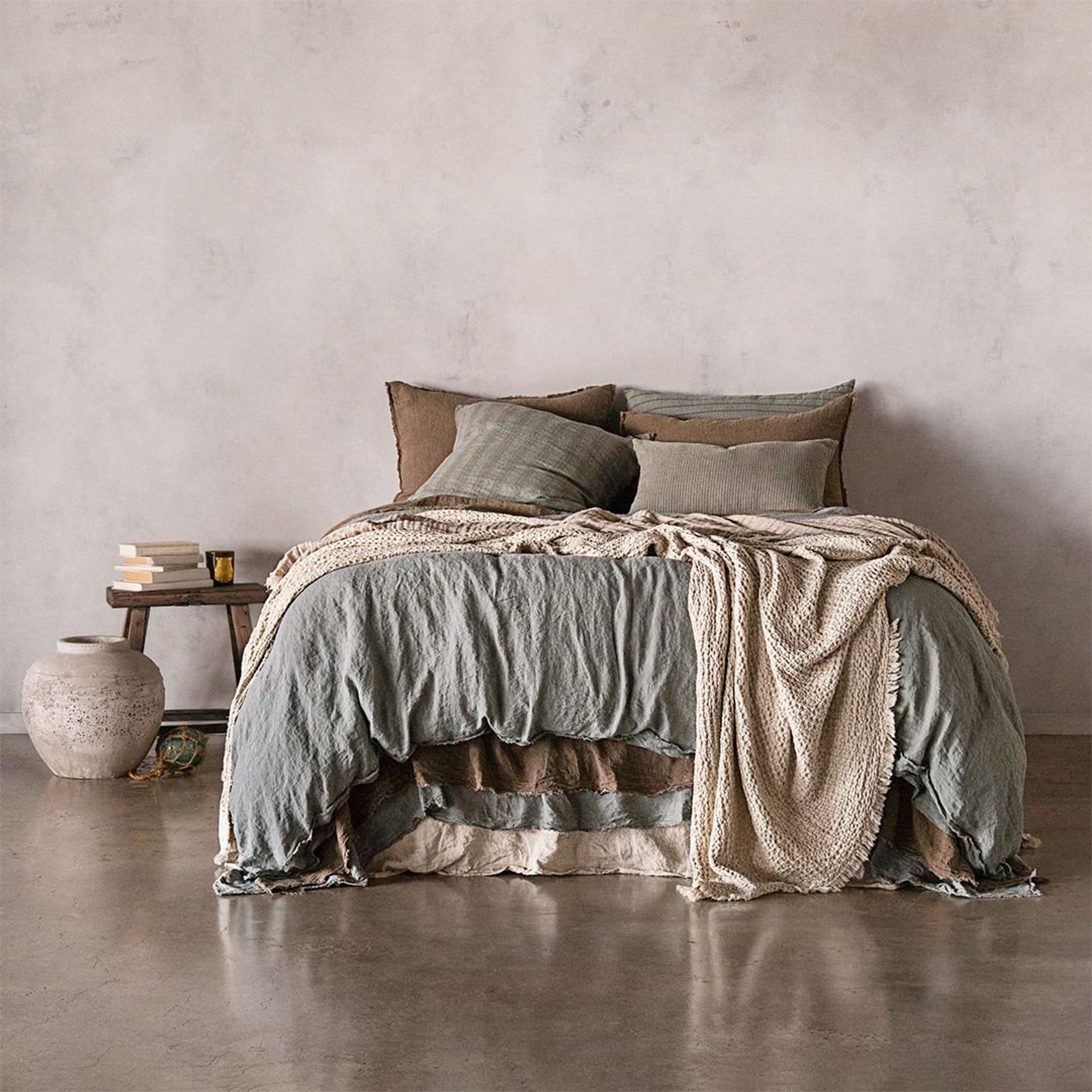 Flocca Linen Blanket - Sable
