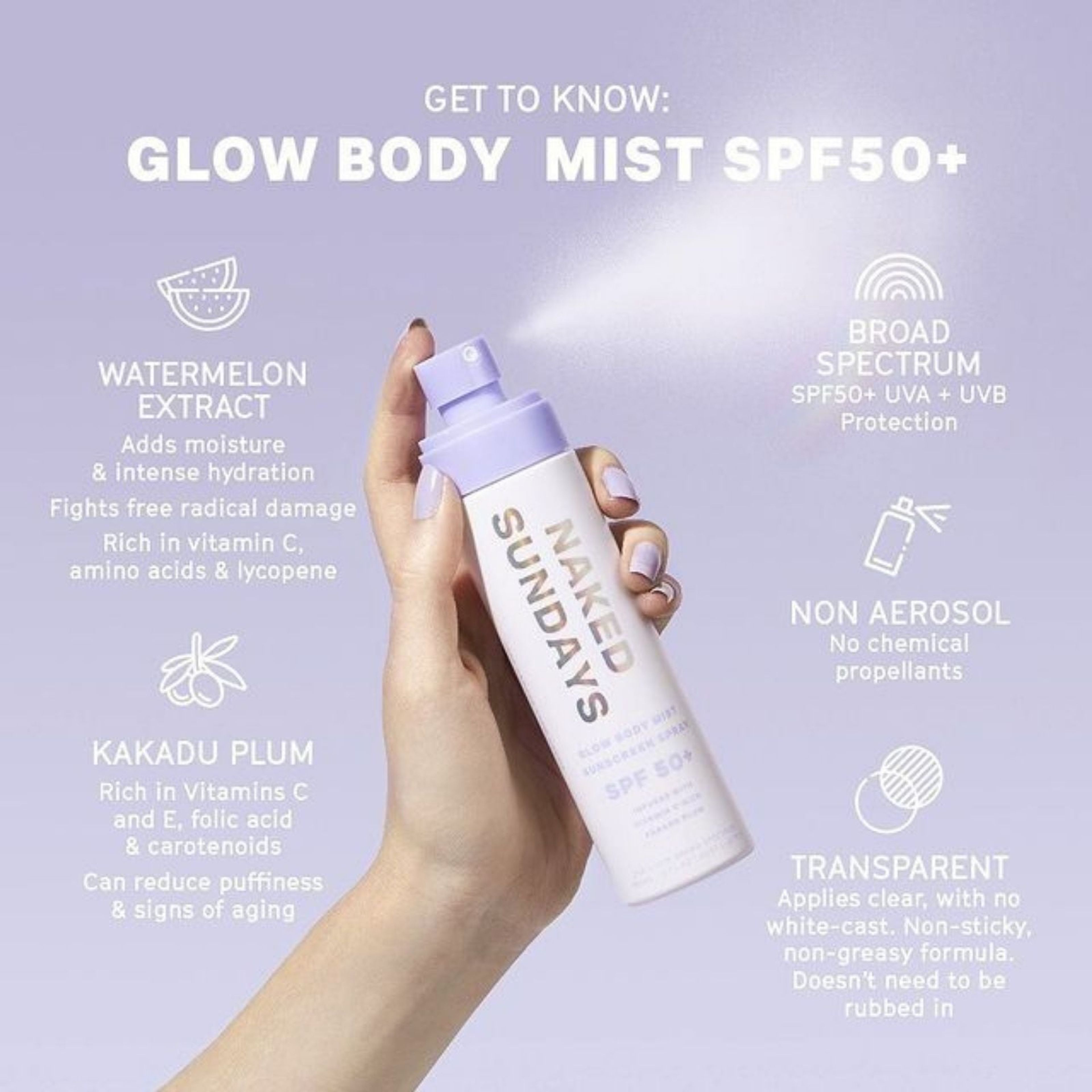 SPF50+ Glow Body Mist Top Up