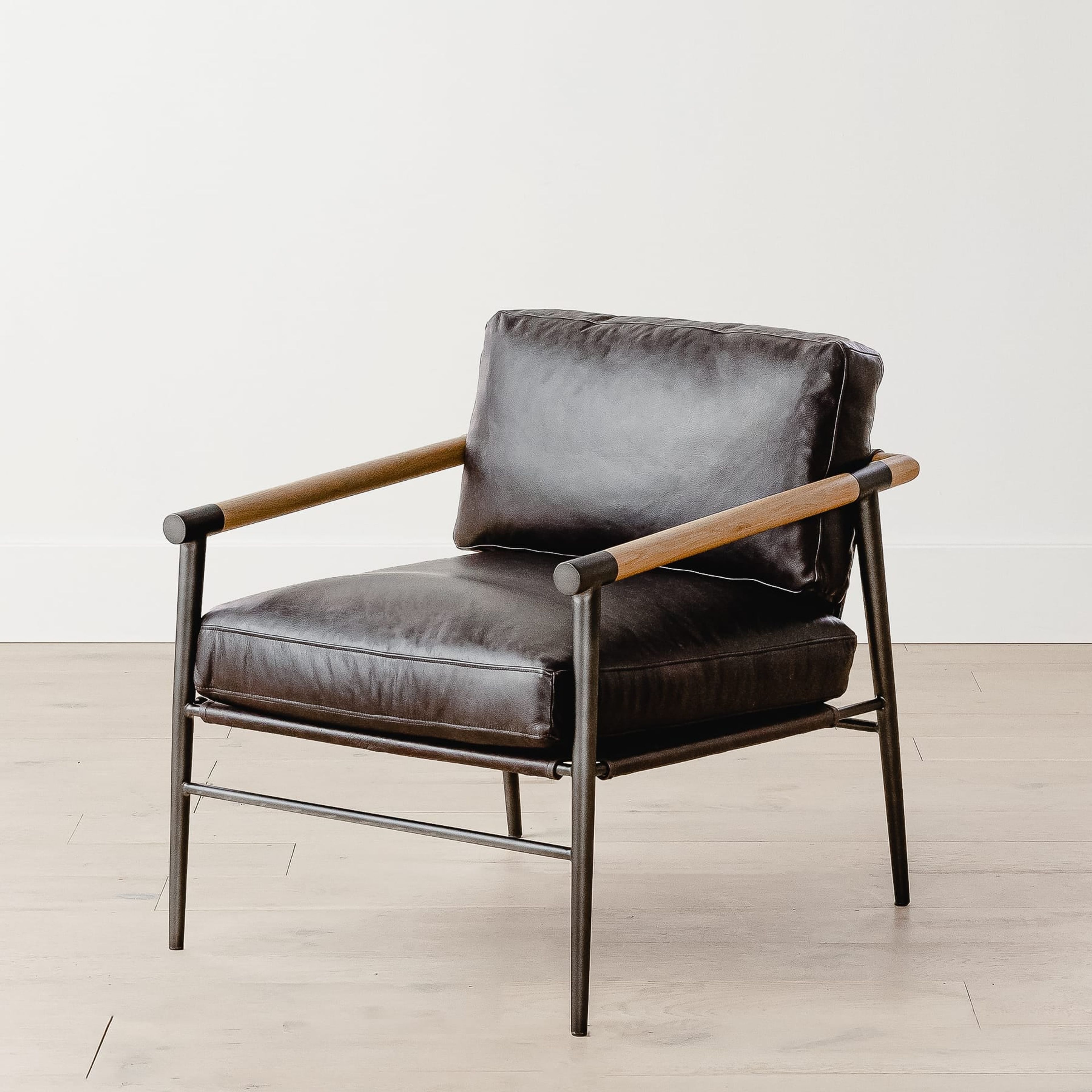 Charles Black Leather Chair