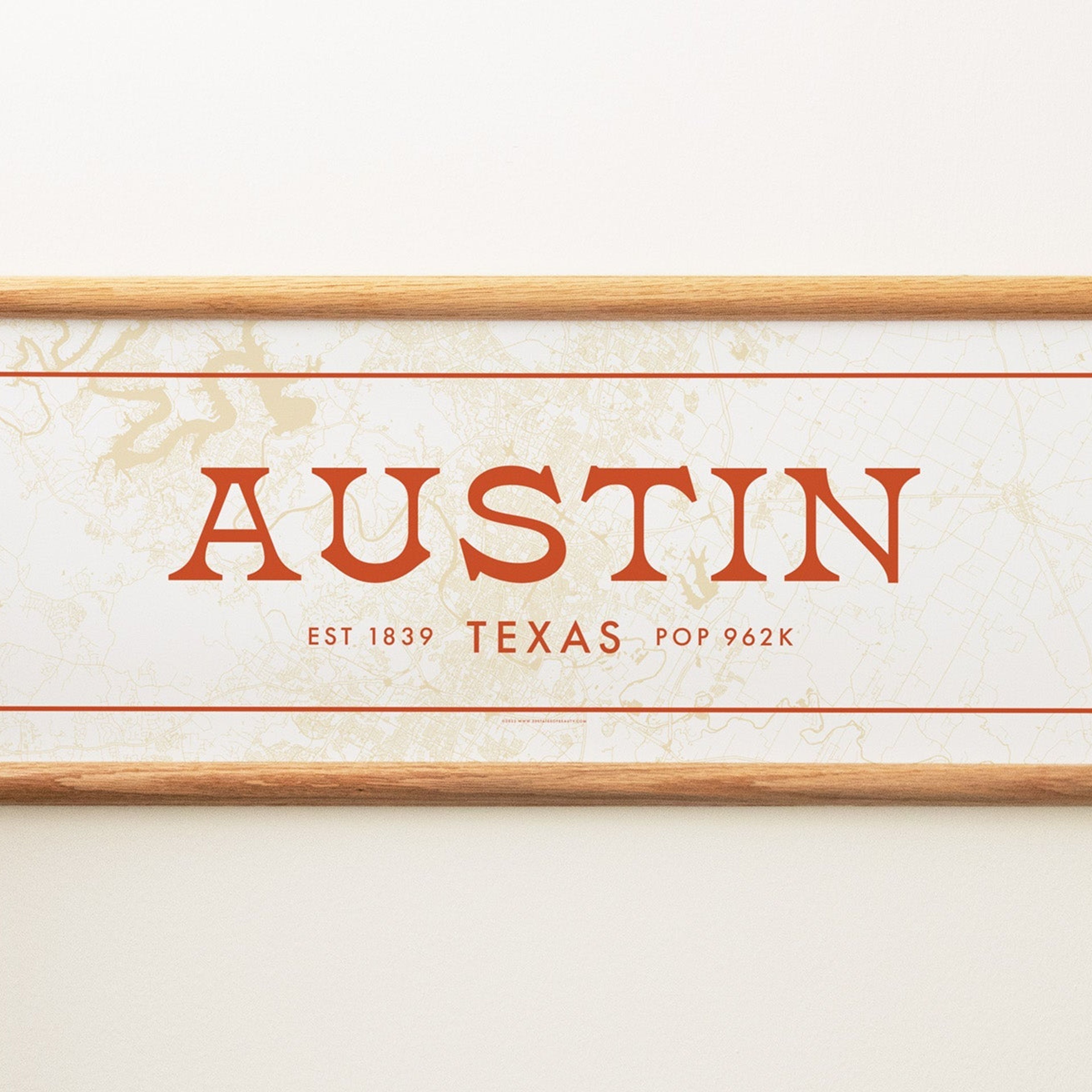 Austin Texas Canvas Map