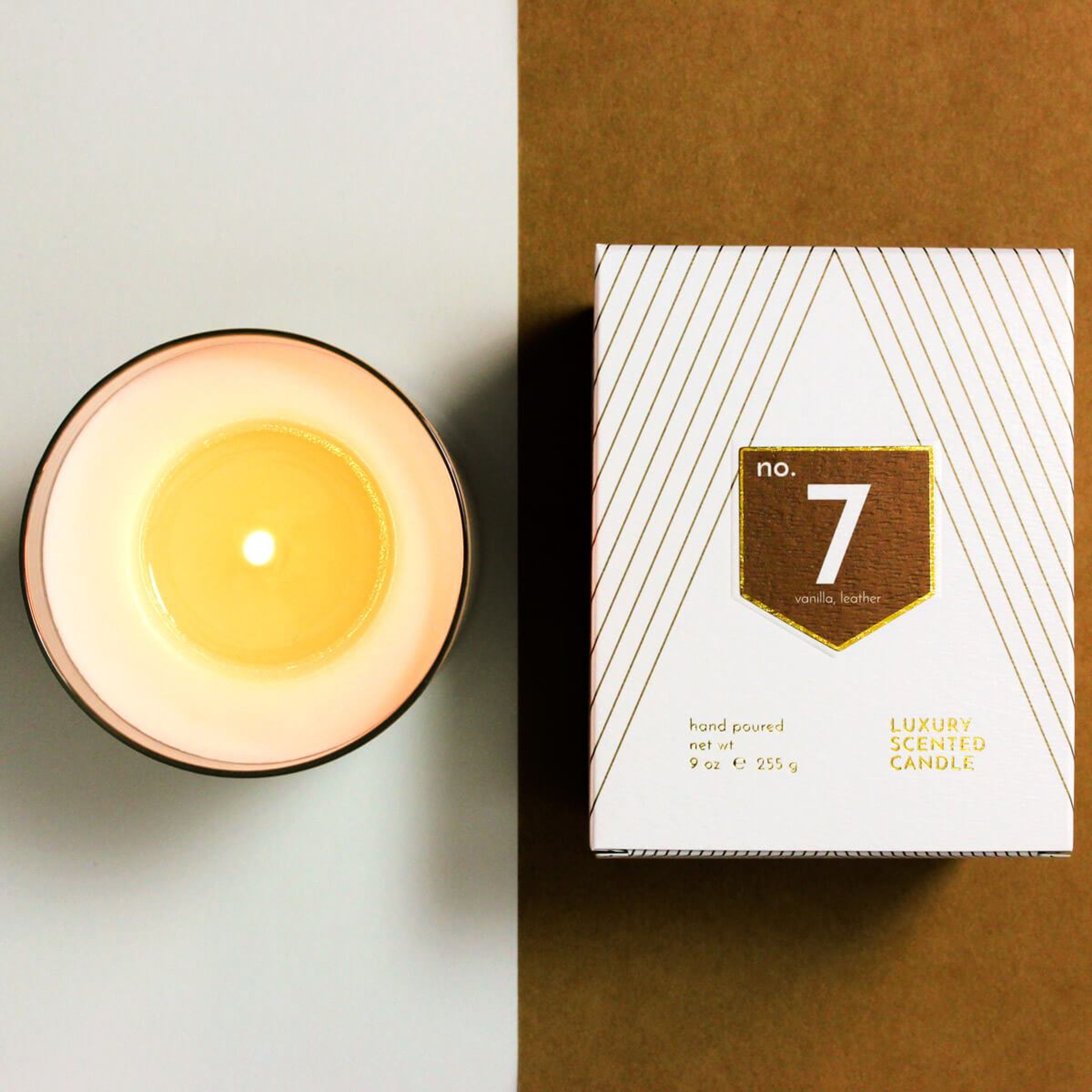 No. 7 Vanilla Leather Scented Soy Candle
