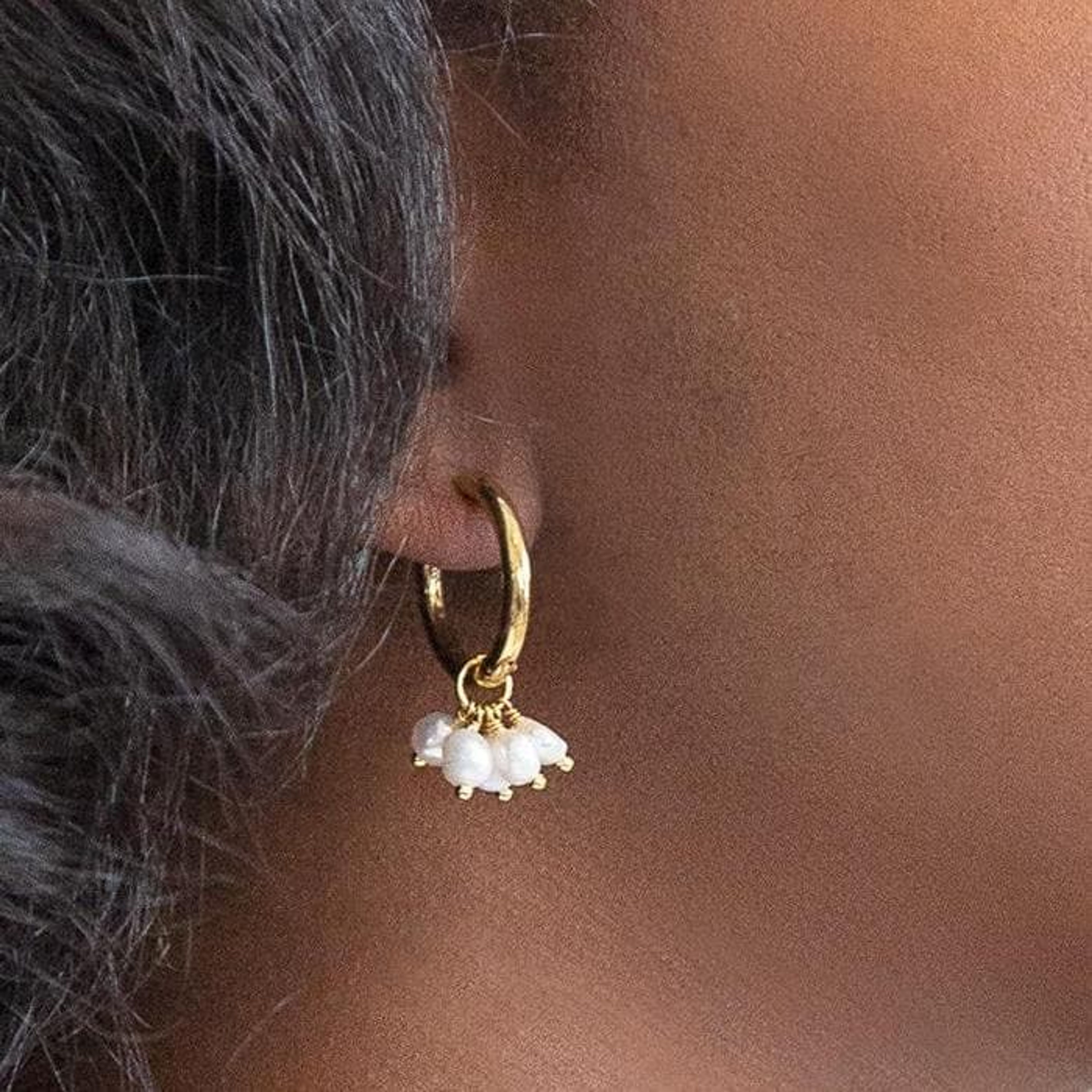 Gold Pearl Huggie Earrings - Best Seller