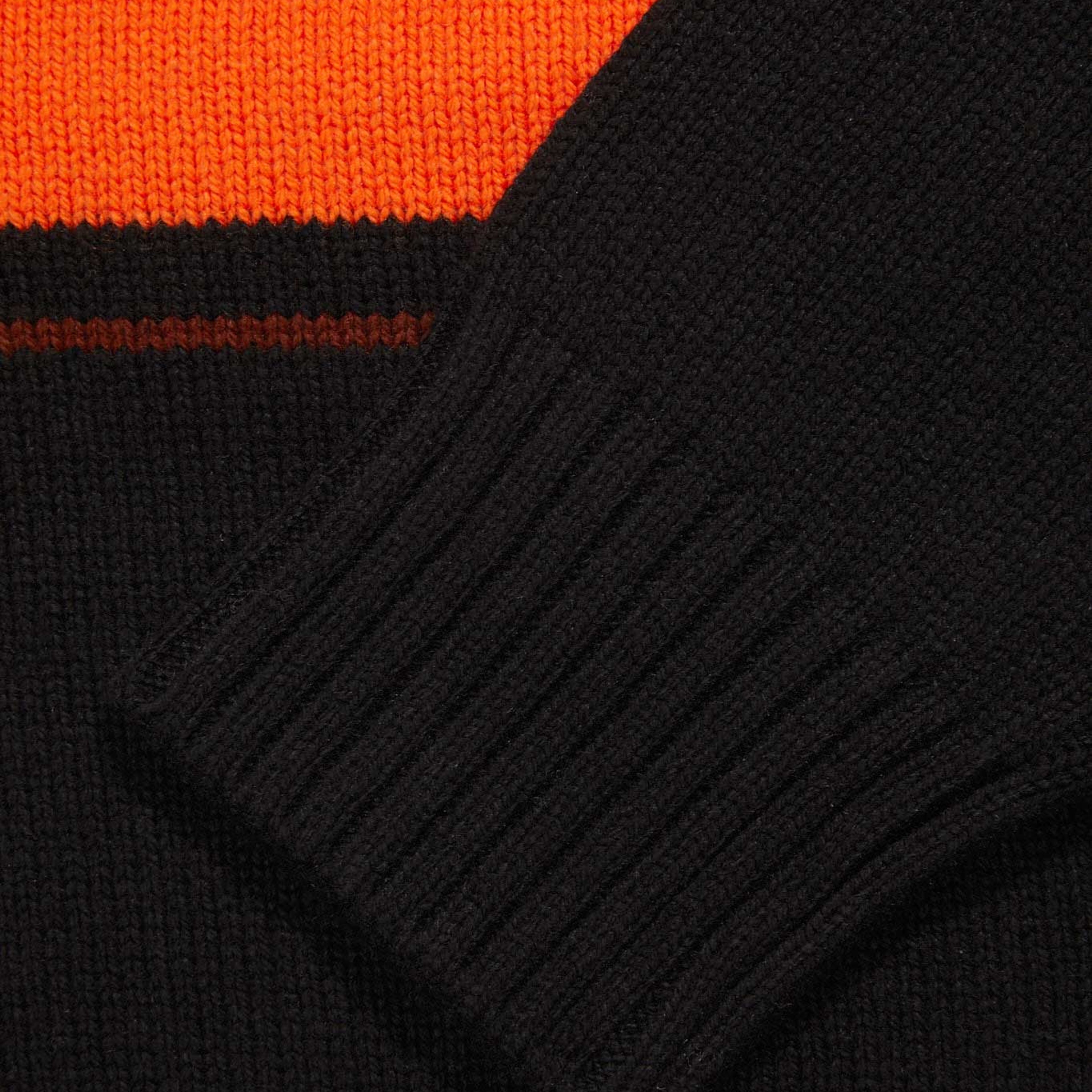 Organic Cotton One Stripe Crewneck Sweater - Black Stripe