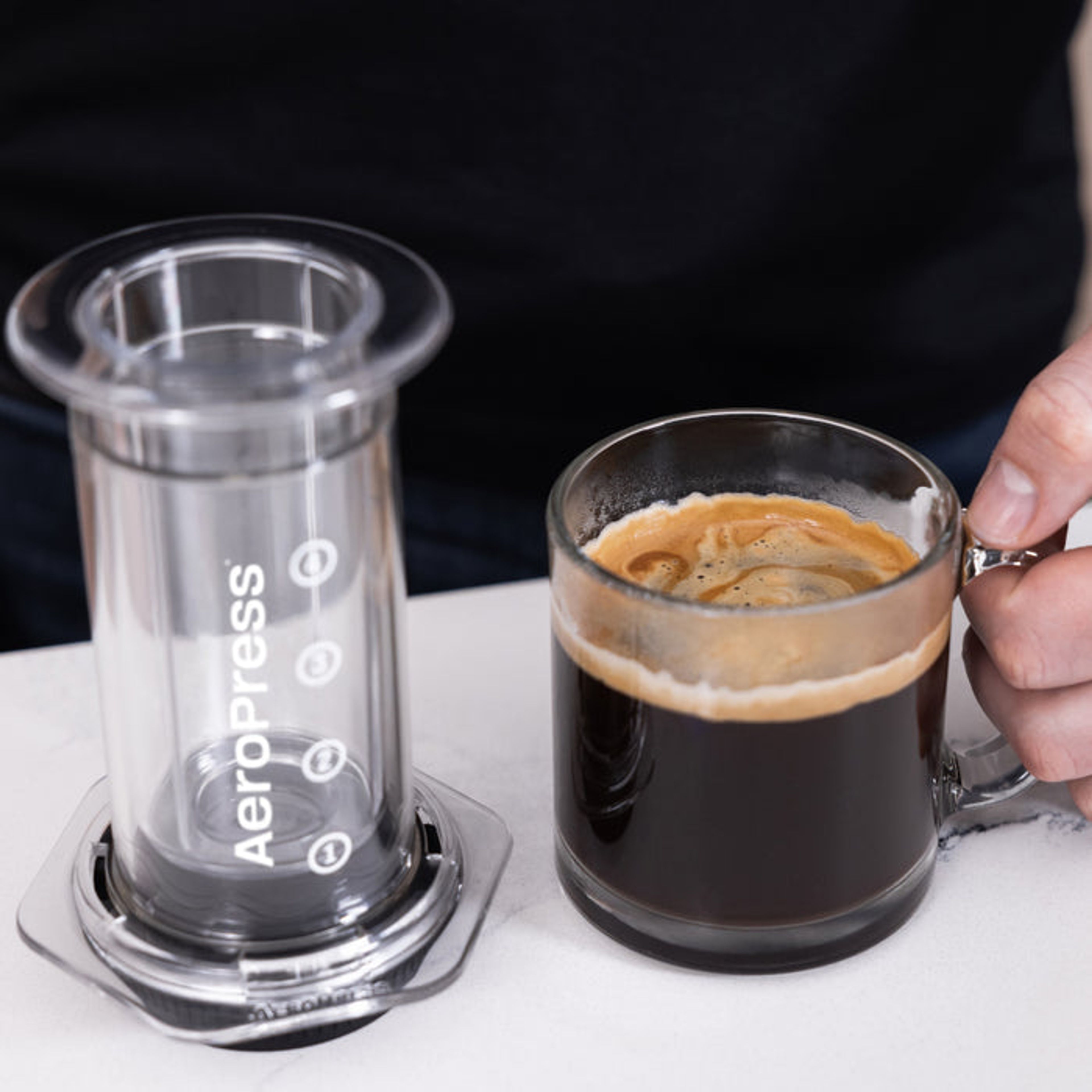 AeroPress Clear Coffee Maker & Stainless Steel Filter Bundle