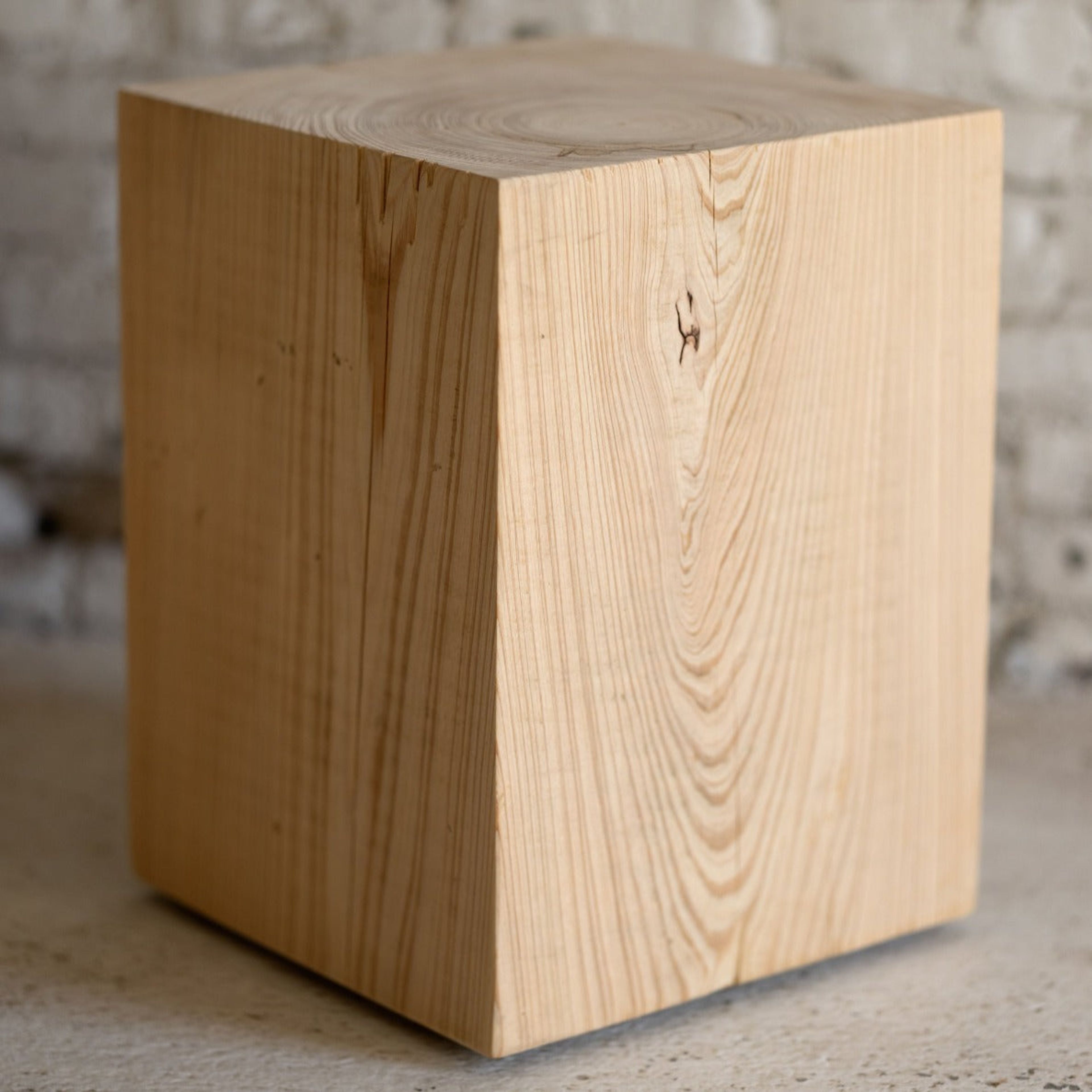 Hyo Table Coastal Vibe | Cypress Wood Cube Side Table