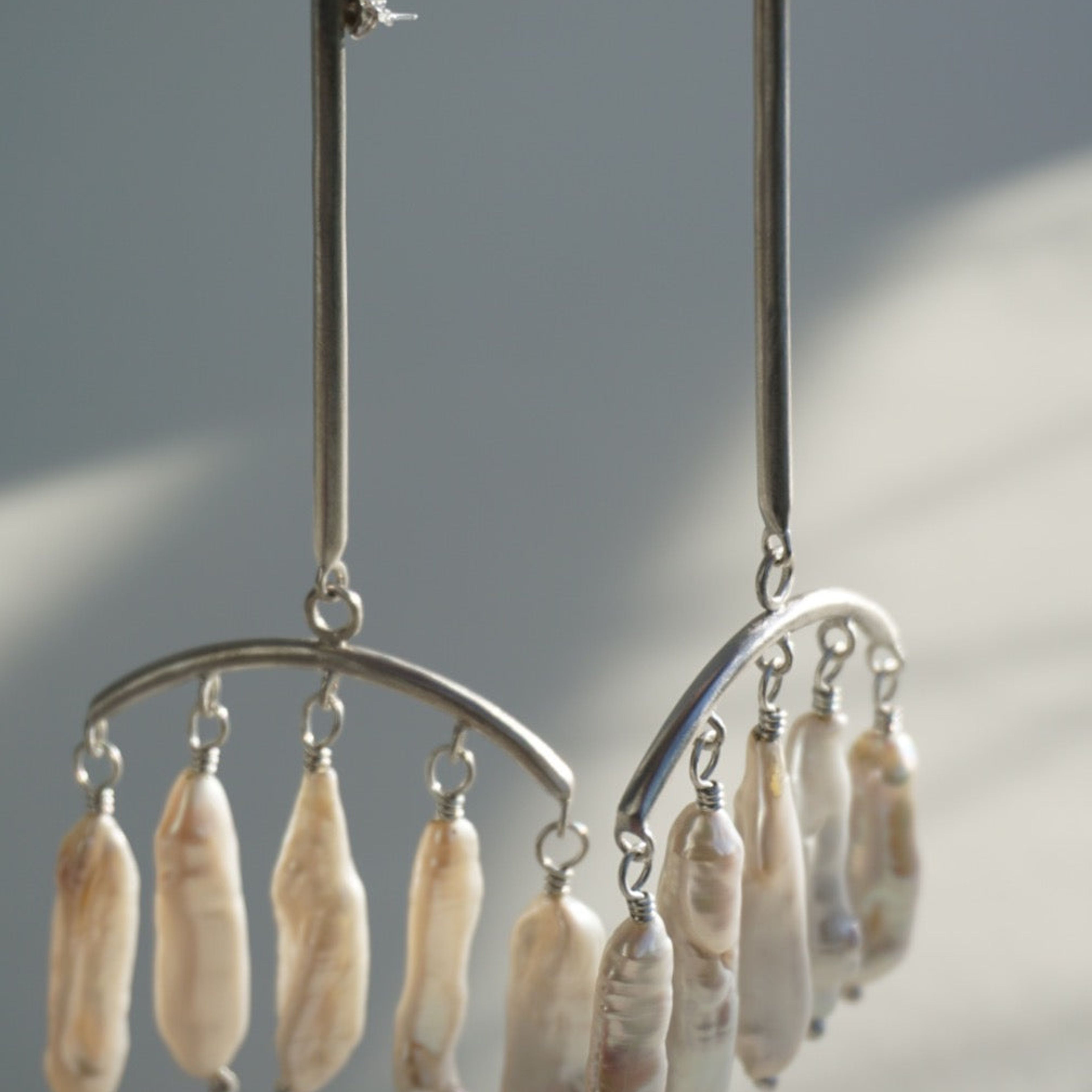 Summar Silver Pearl Earrings - Maxi