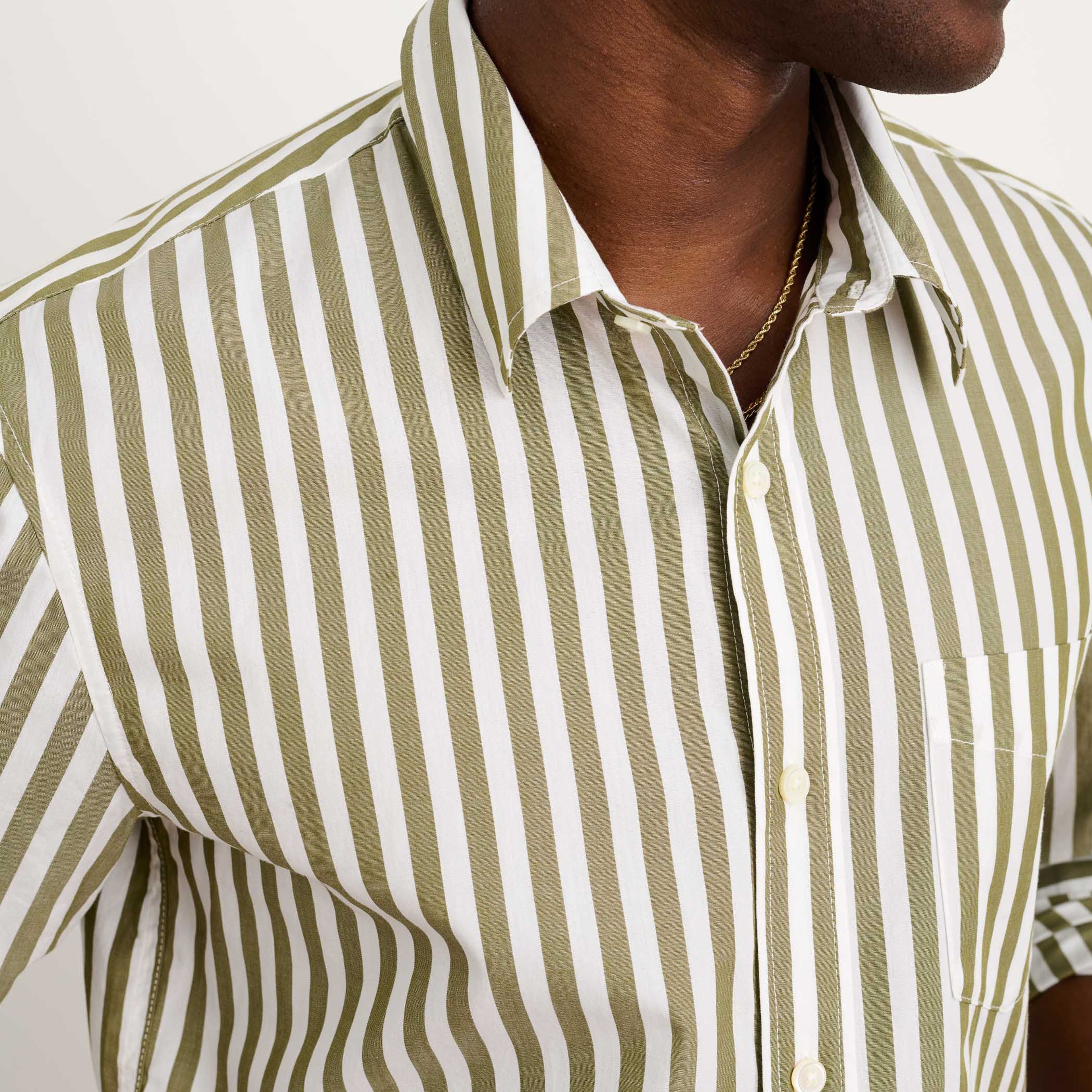 Mill Shirt in Wide Striped Cotton Poplin