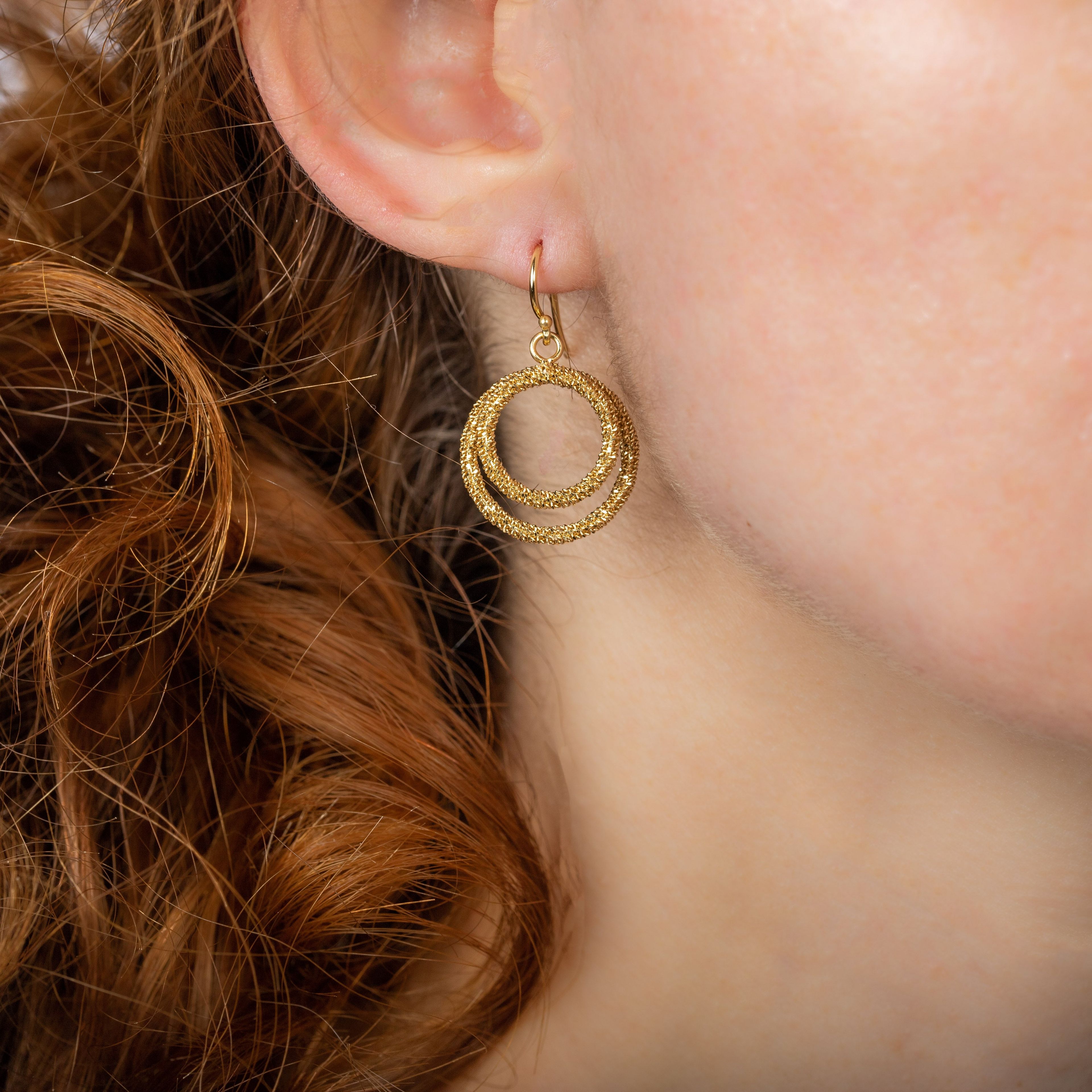 Paired Circle Stardust Earrings