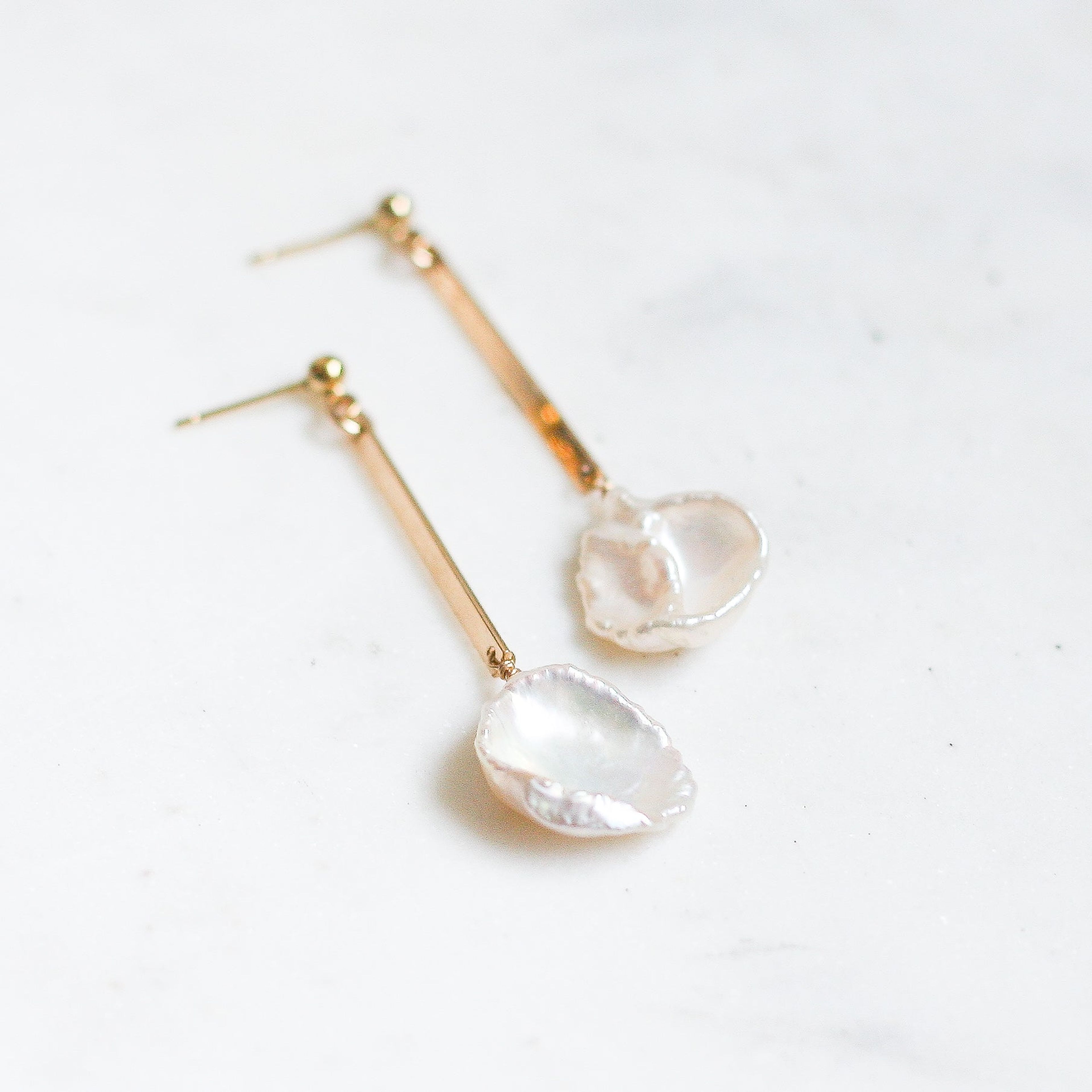 Iris Earrings - Keshi Pearls