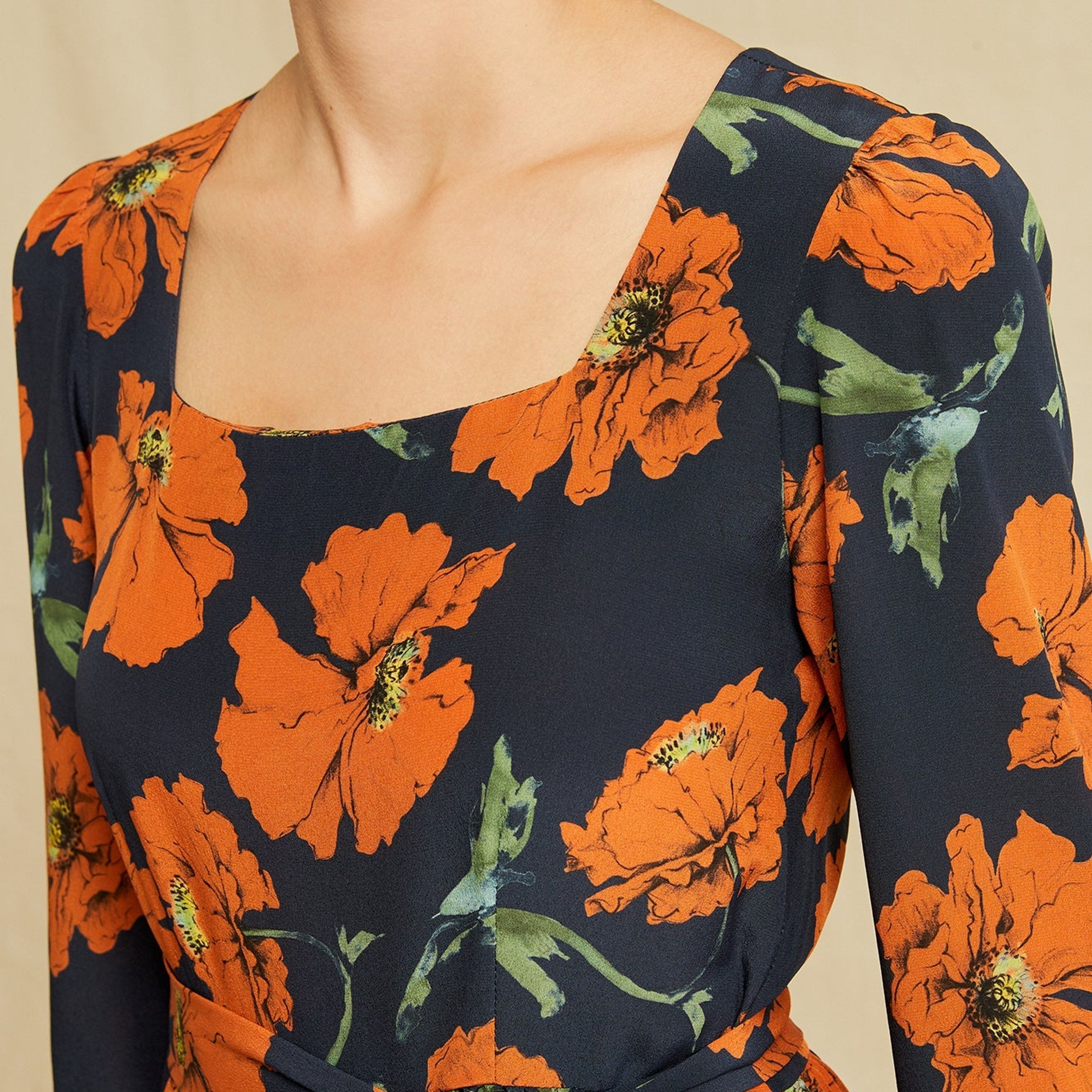 Adrienne Washable Silk Dress - Paysage Floral