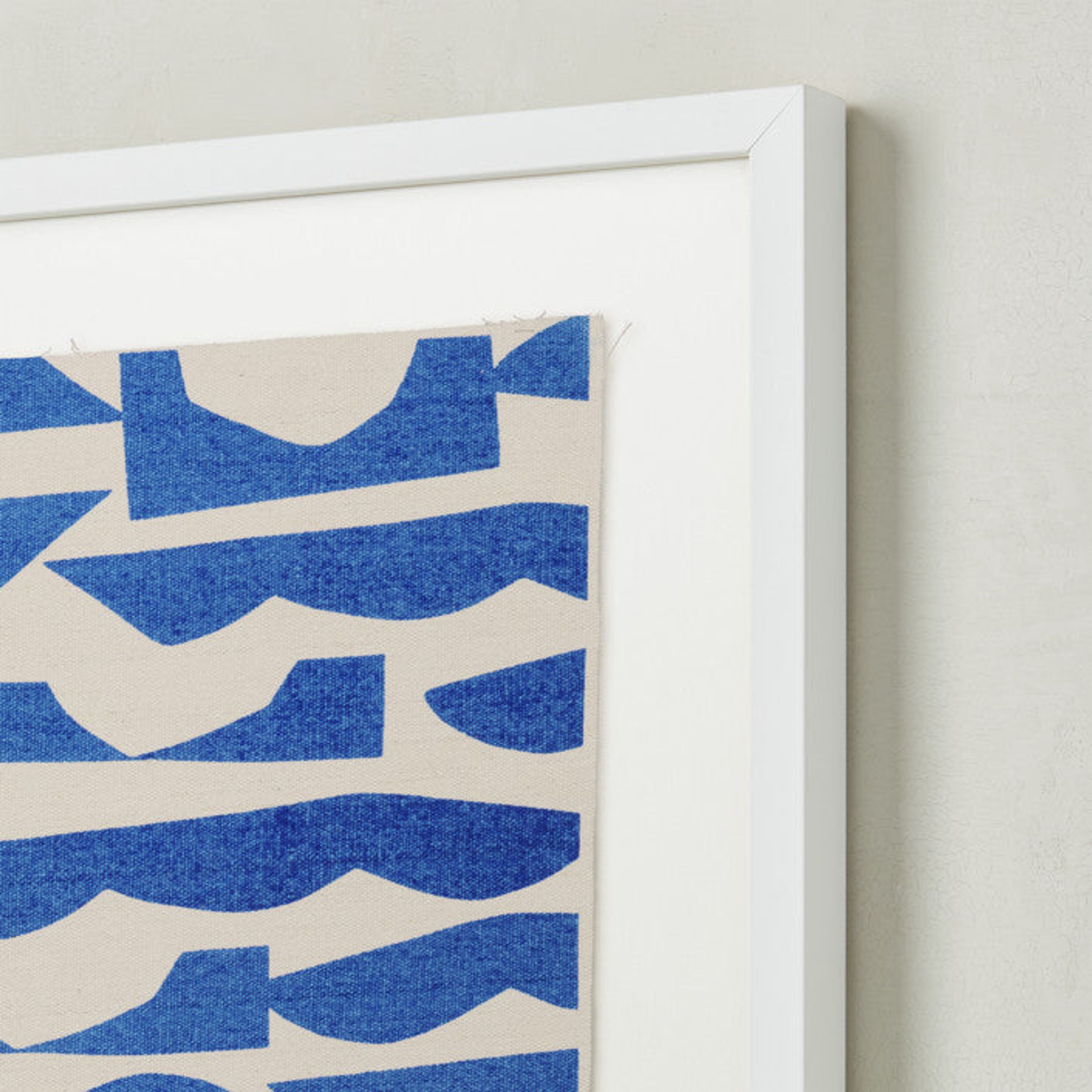Abstract Waves Block Print Textile Art