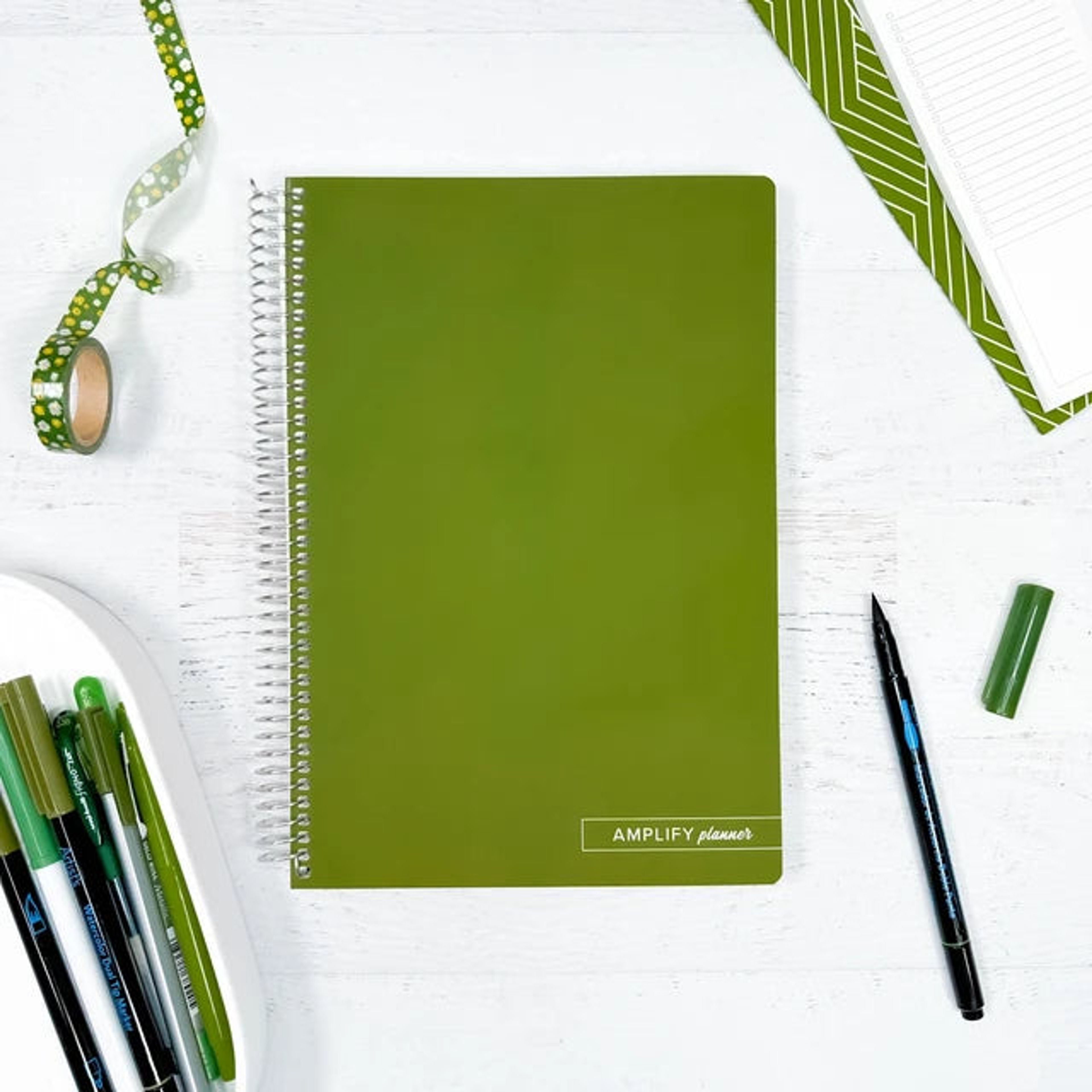 Khaki Green Spiral Notebook