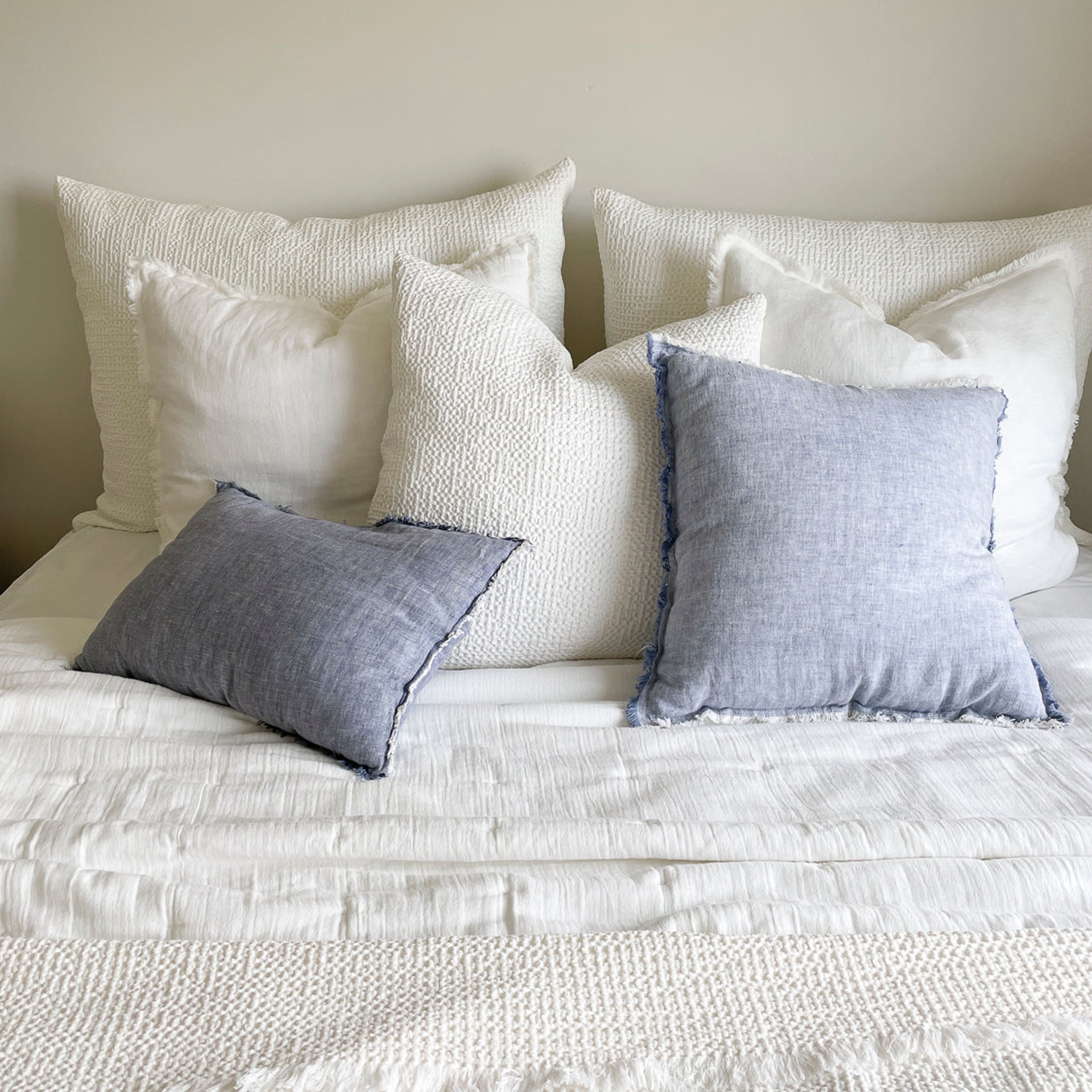 Chambray Blue So Soft Linen Pillows