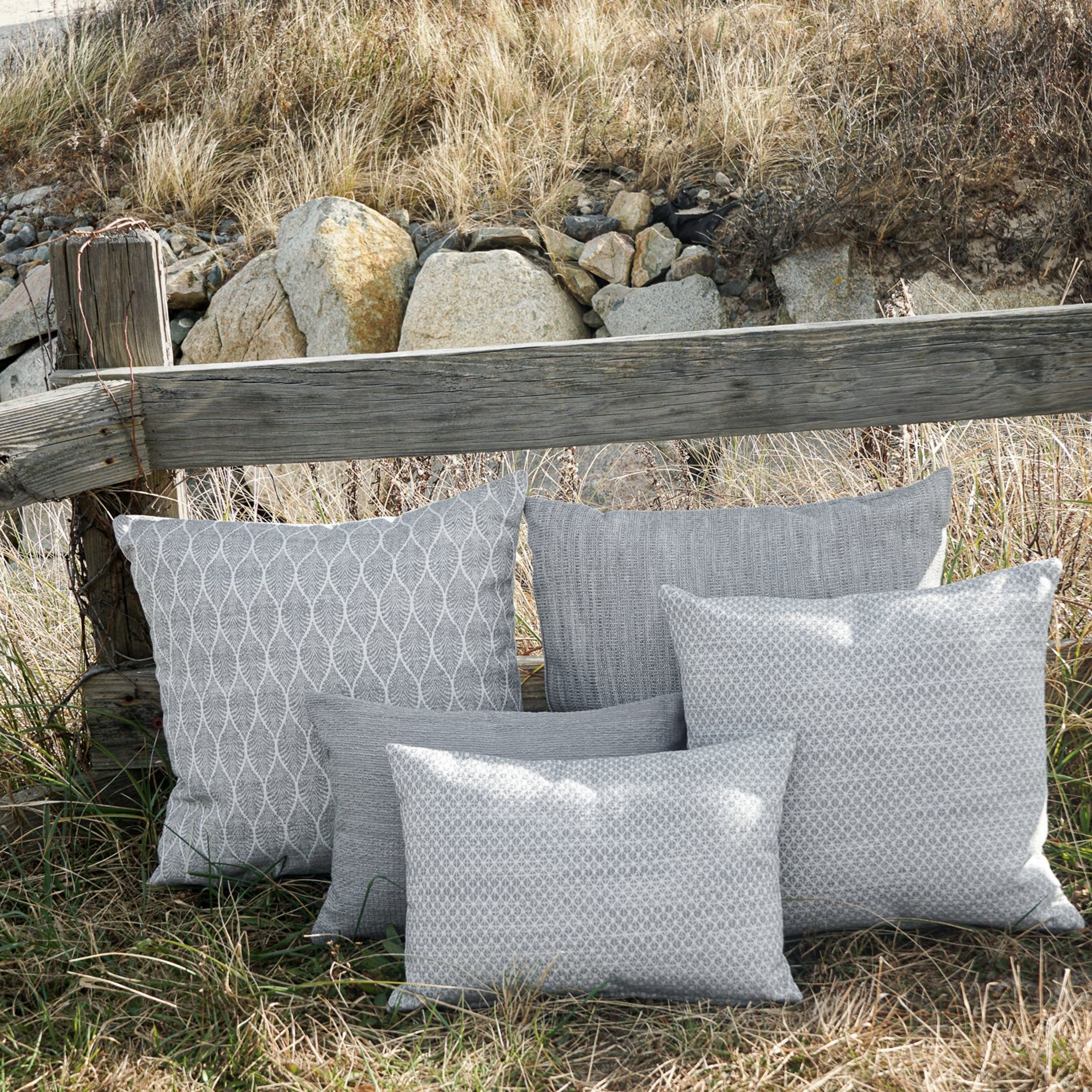 Seaside Smooth Grey Indoor and Outdoor Pillow