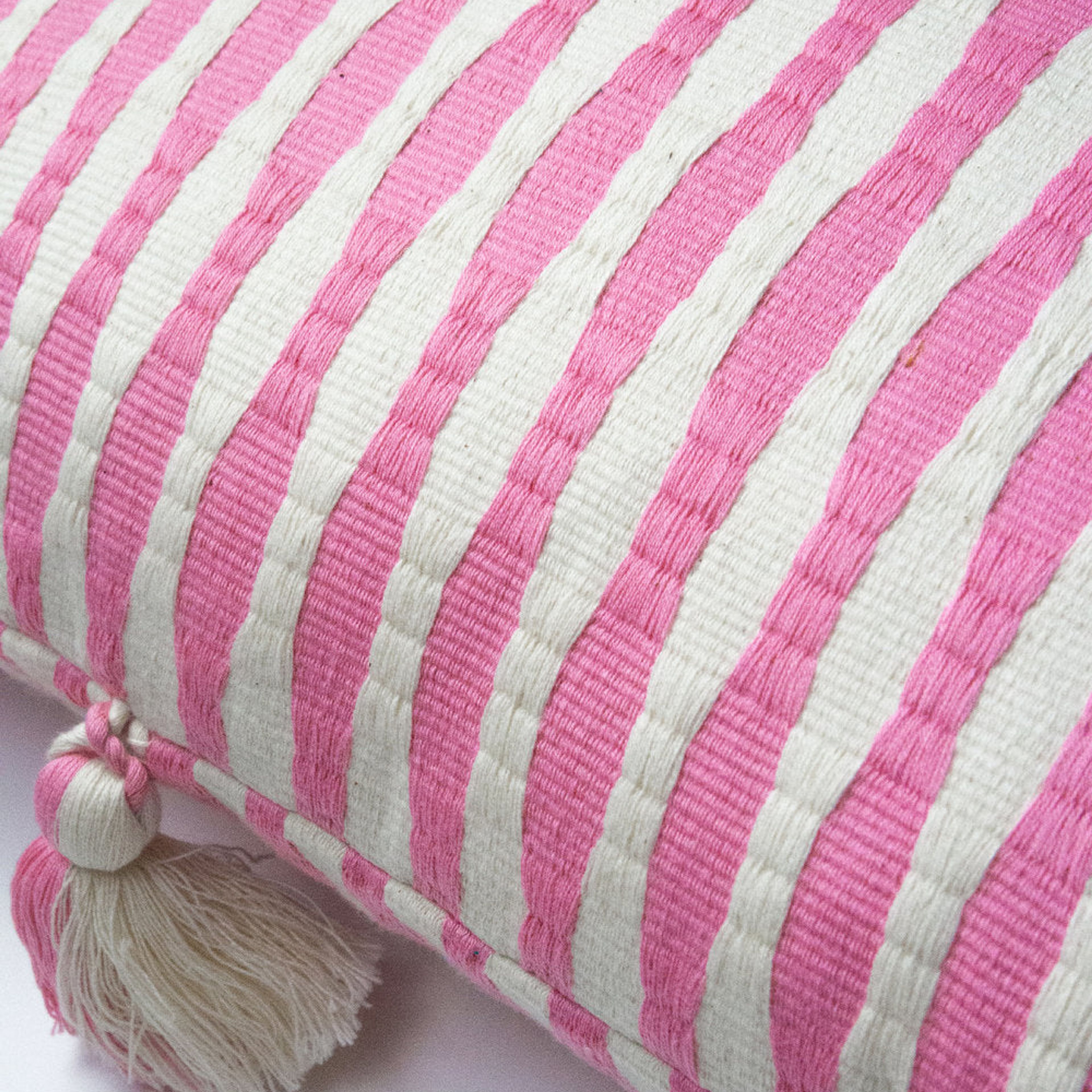 Antigua Pillow - Bubblegum Pink Striped