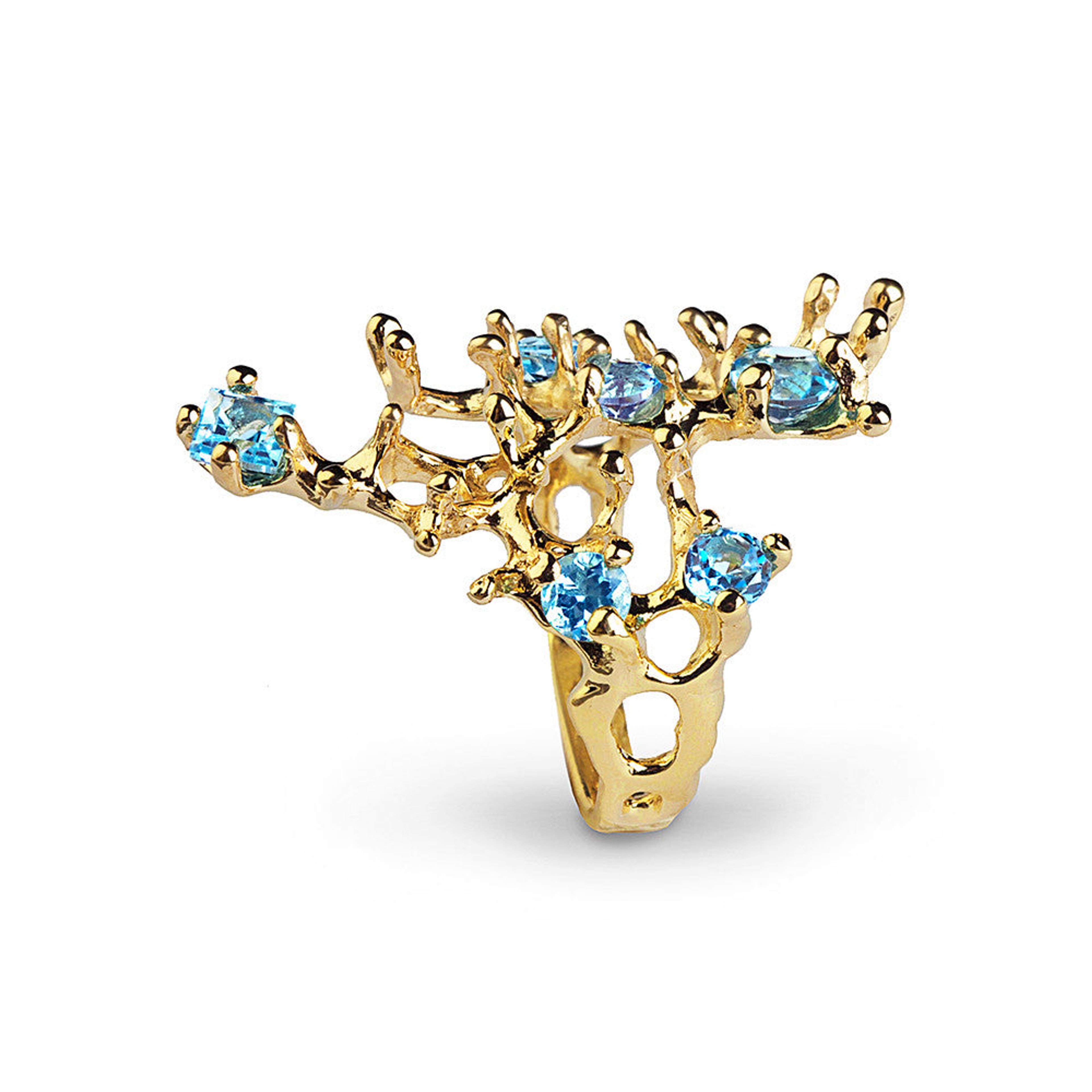 Reef Blue Topaz Gold Ring