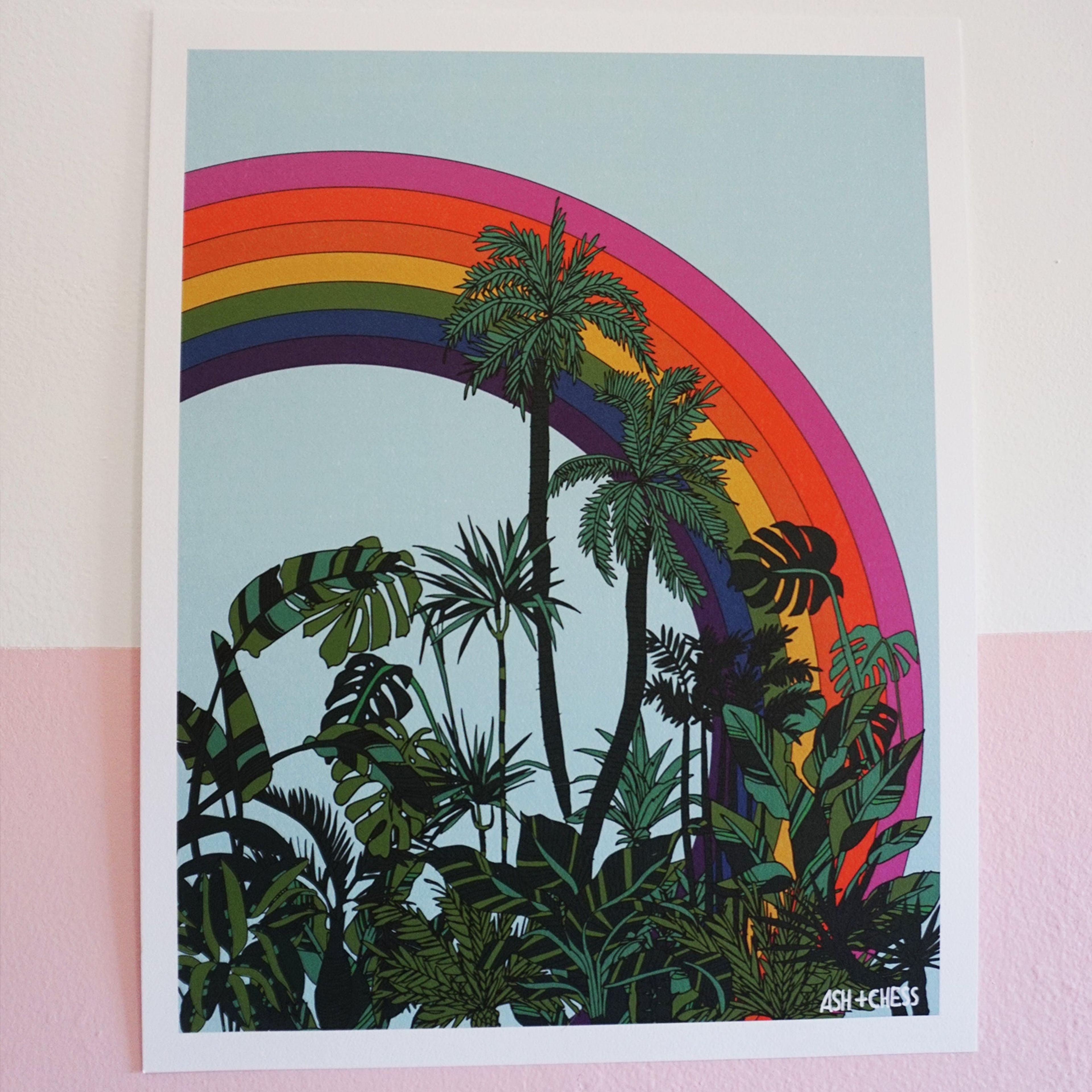 11x14 Rainbow Palms Art Print