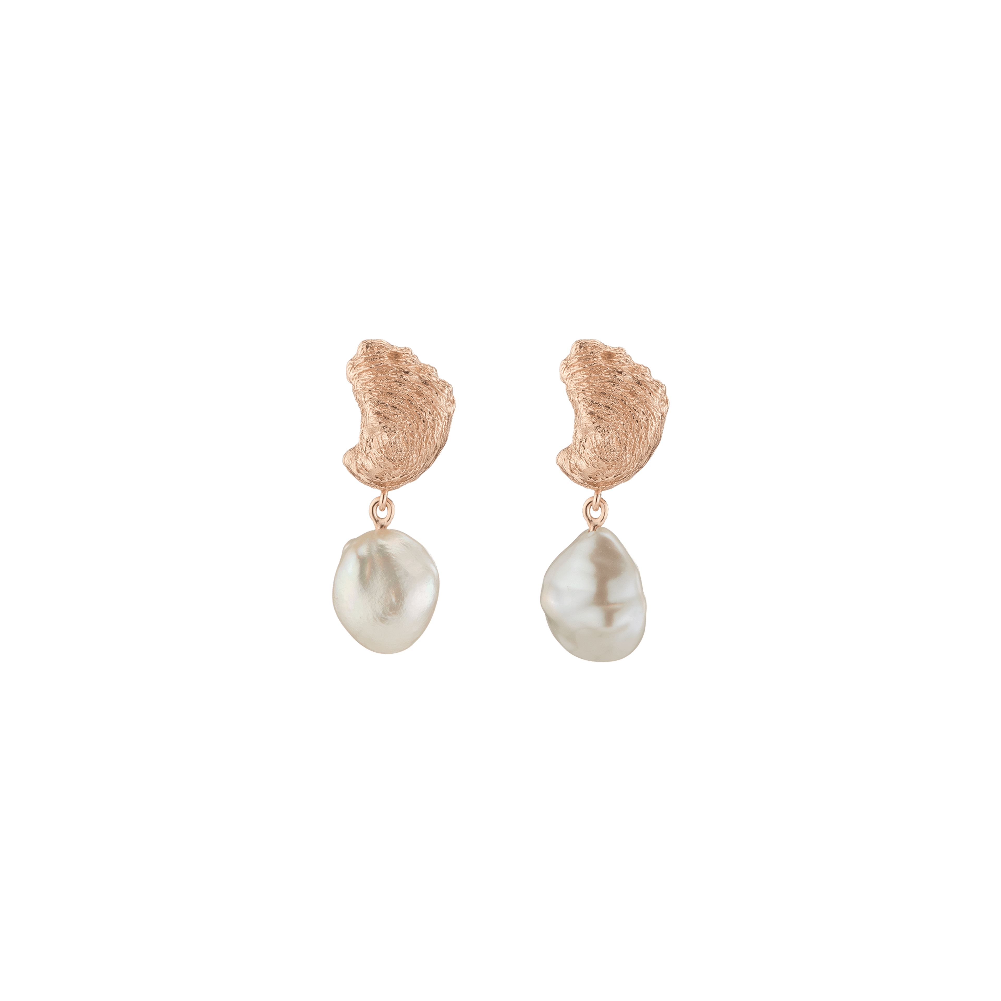 AURATE X KERRY: Venus Organic Pearl Gold Earring Small