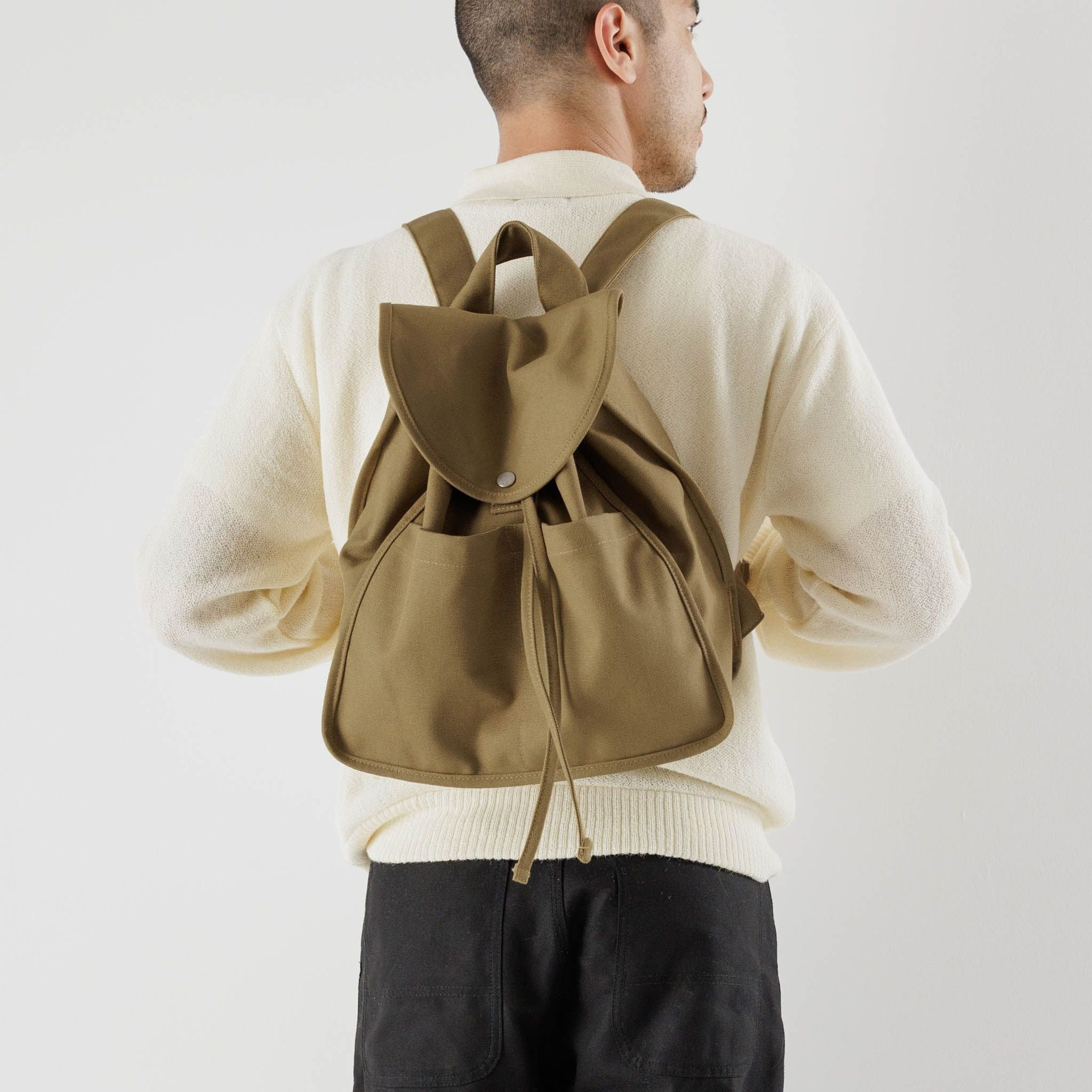 Drawstring Backpack - Dark Khaki