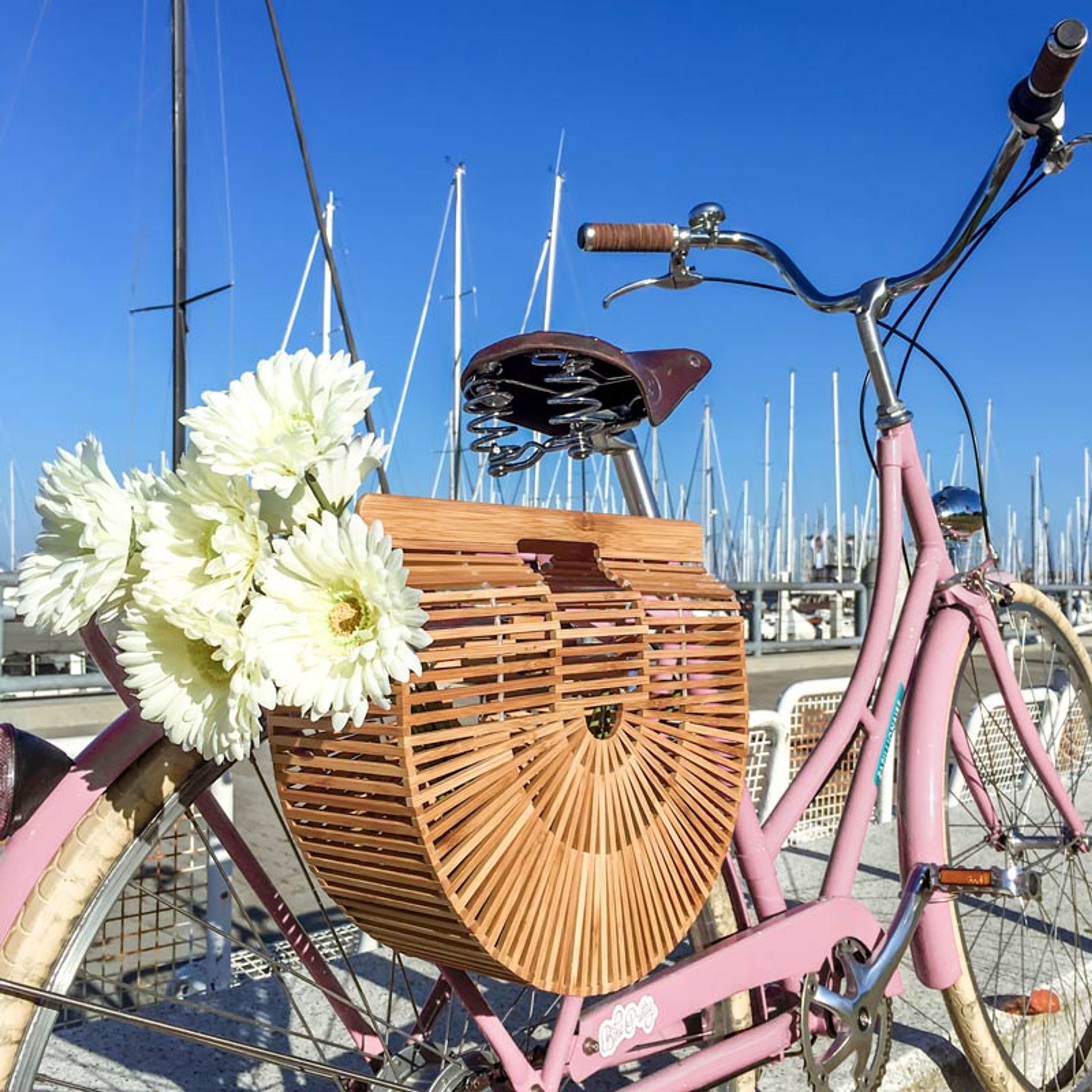 BIKE PRETTY️ Half Circle Bamboo Bike Bag