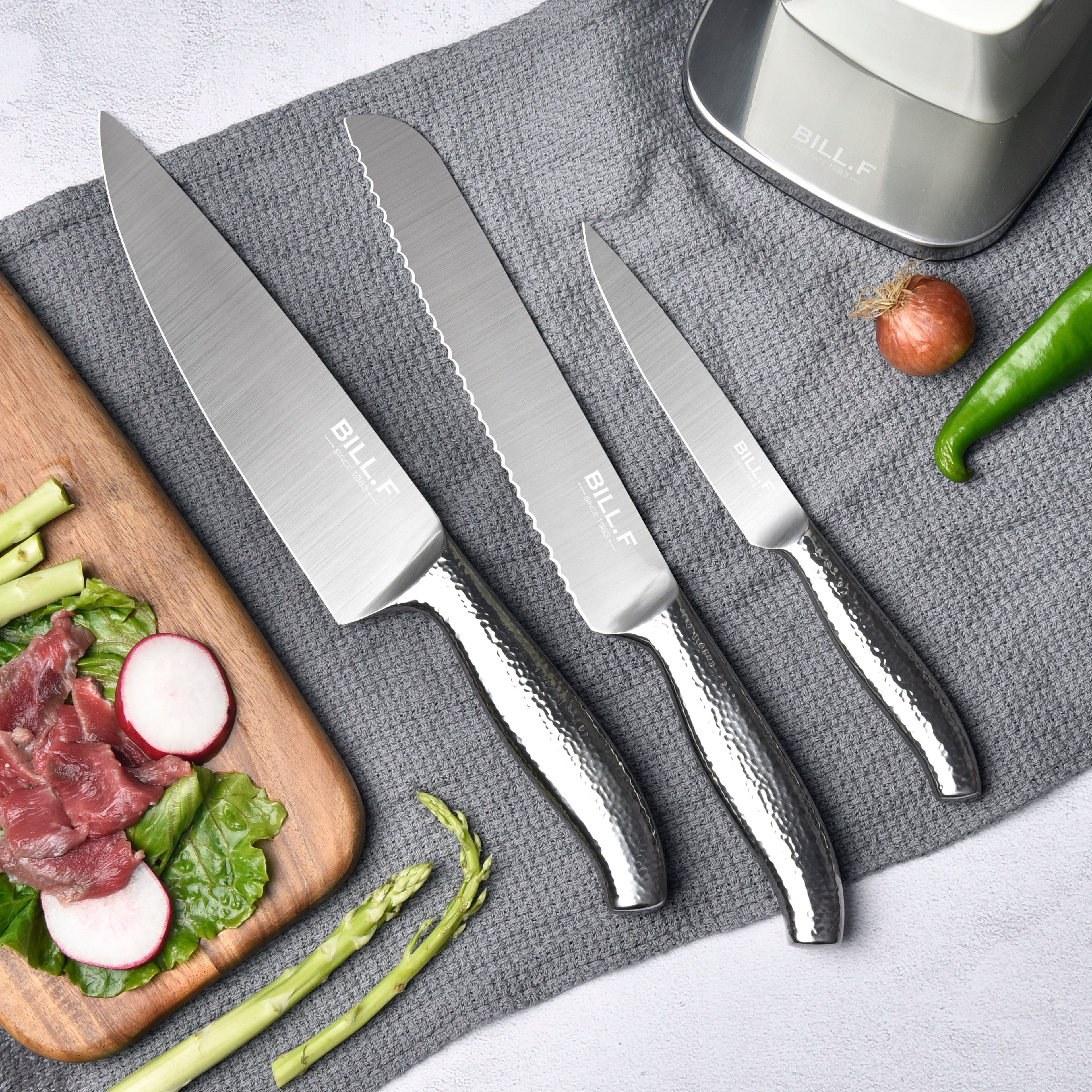 Buy 1 get 1 FREE - 6-Piece Kitchen Knife Set with Block Professional Chef Knife Set