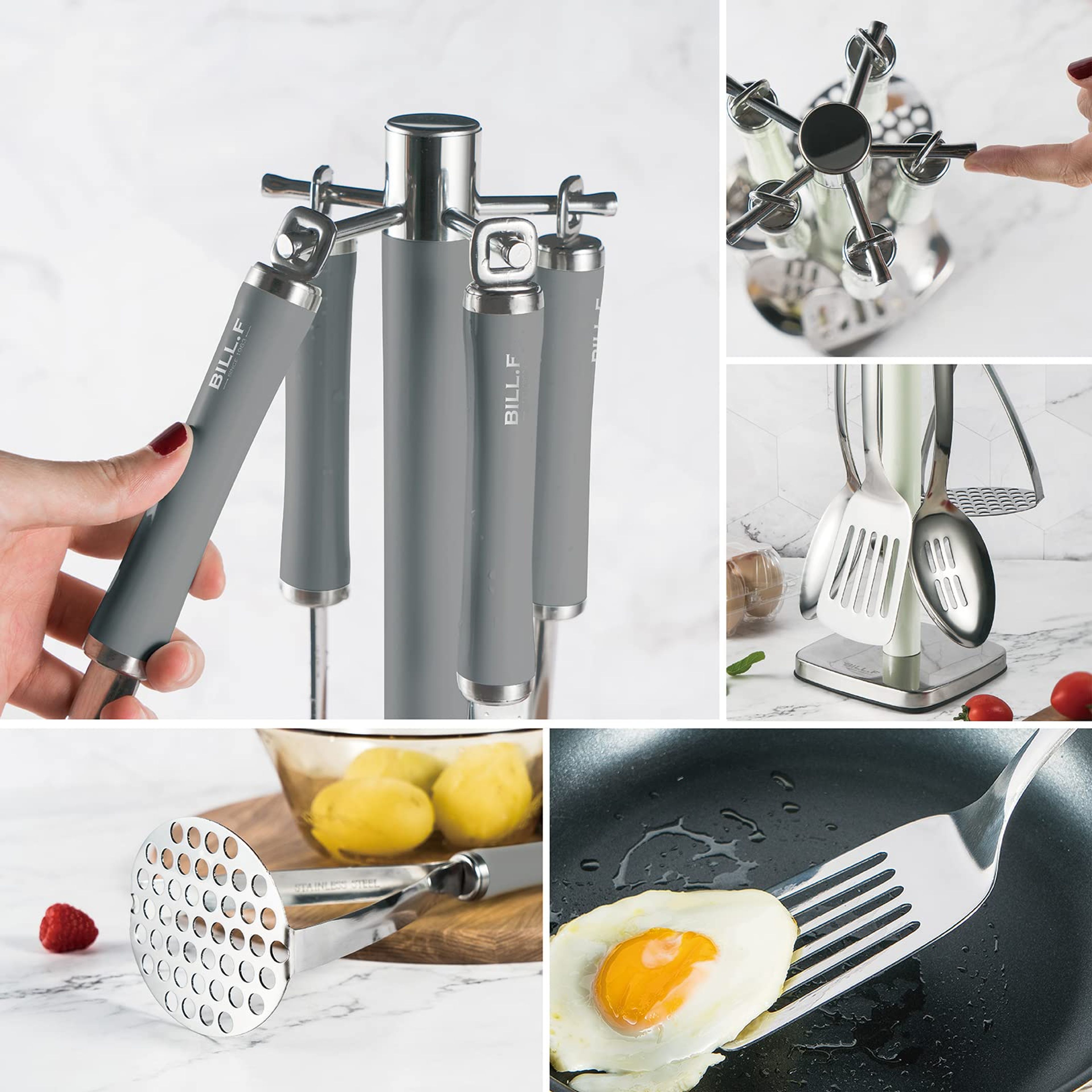 Cooking Utensil Set, 5 Piece Stainless Steel Kitchen Utensil Set, Kitchen Gadgets Cookware Set