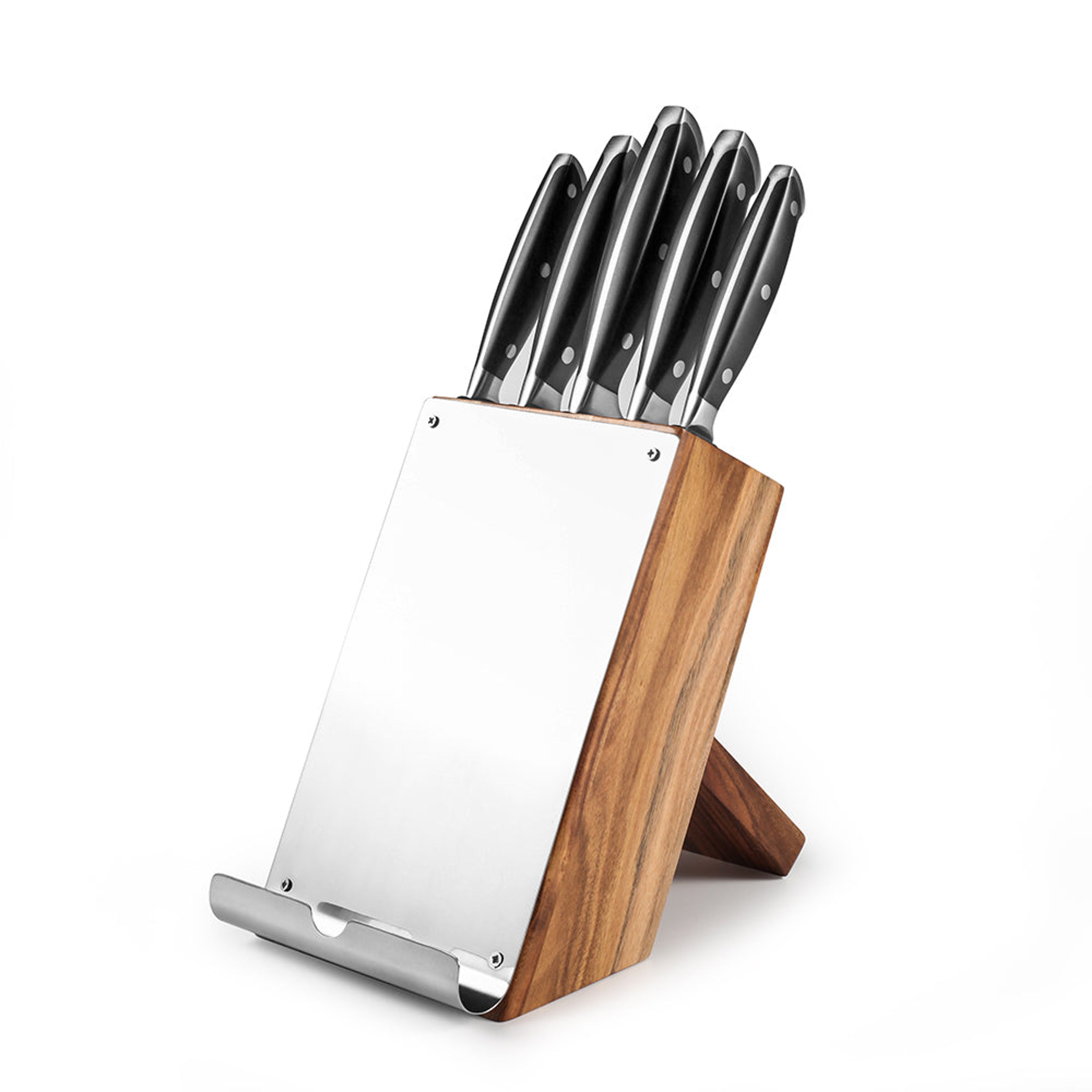 Buy 1 get 1 FREE - Bill.F 6 Pieces Knife Block Set With Tablet/Cookbook Stand