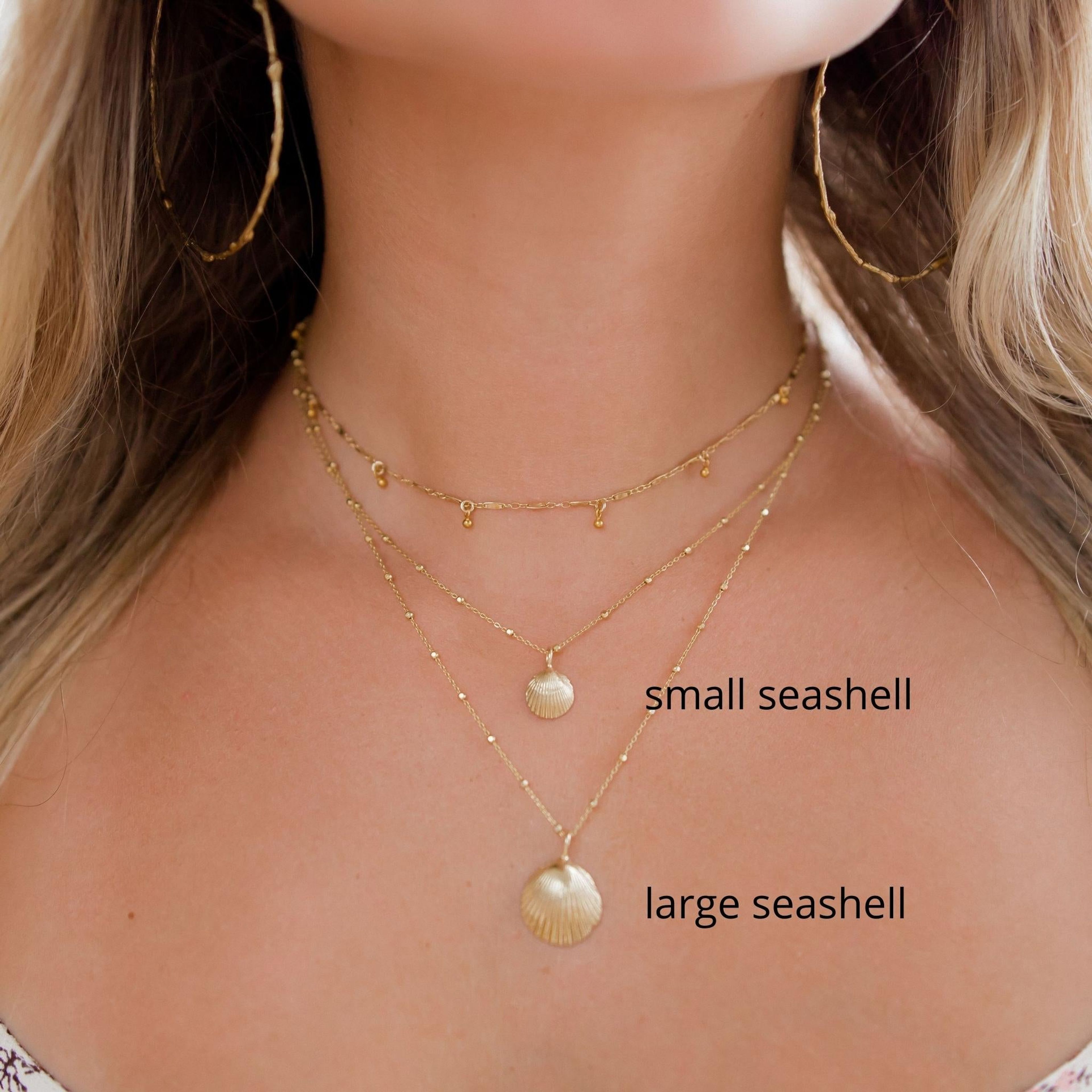 Seashell Necklace | Small | Solid 14k Gold