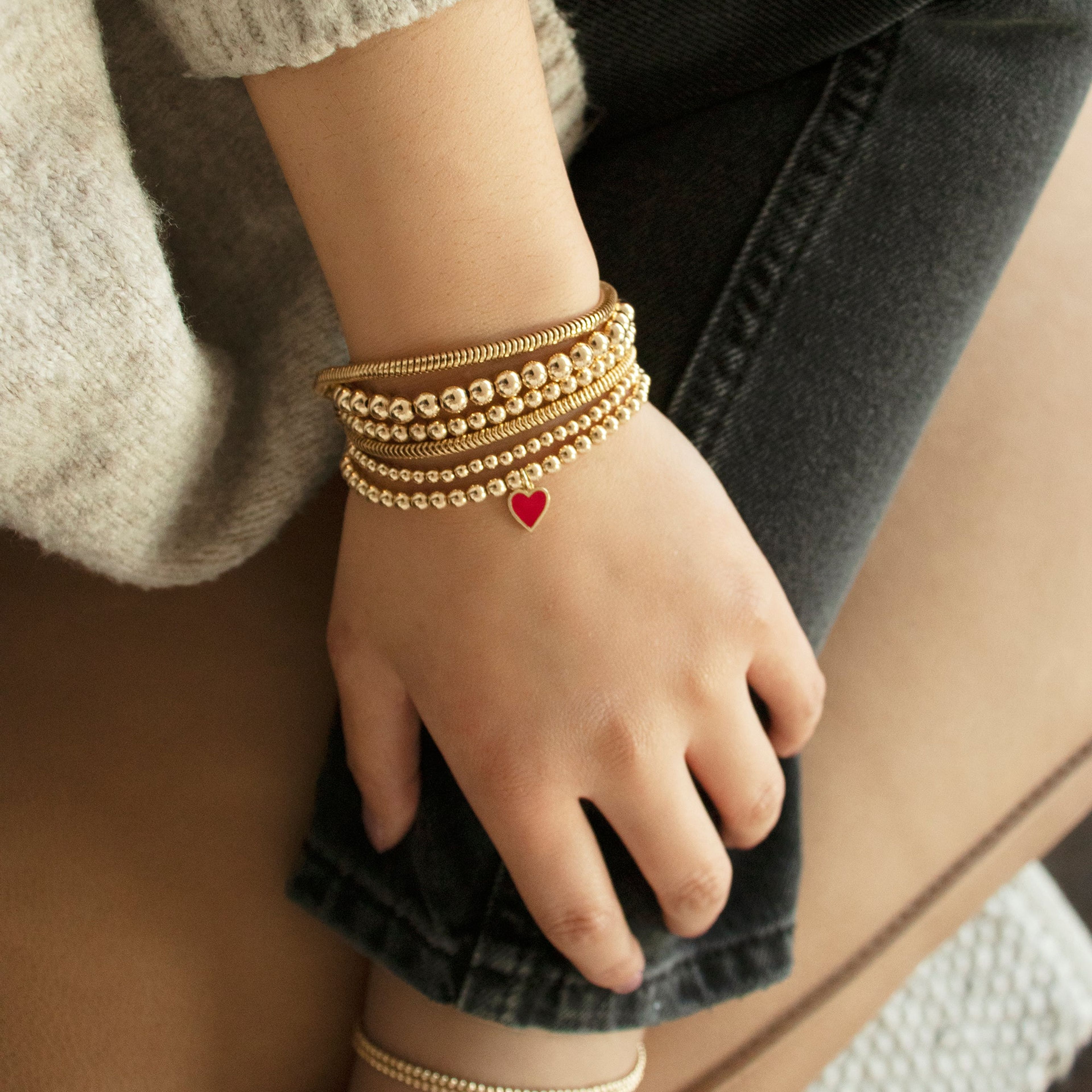 Nothing But Love Gold Filled Beaded Bracelet