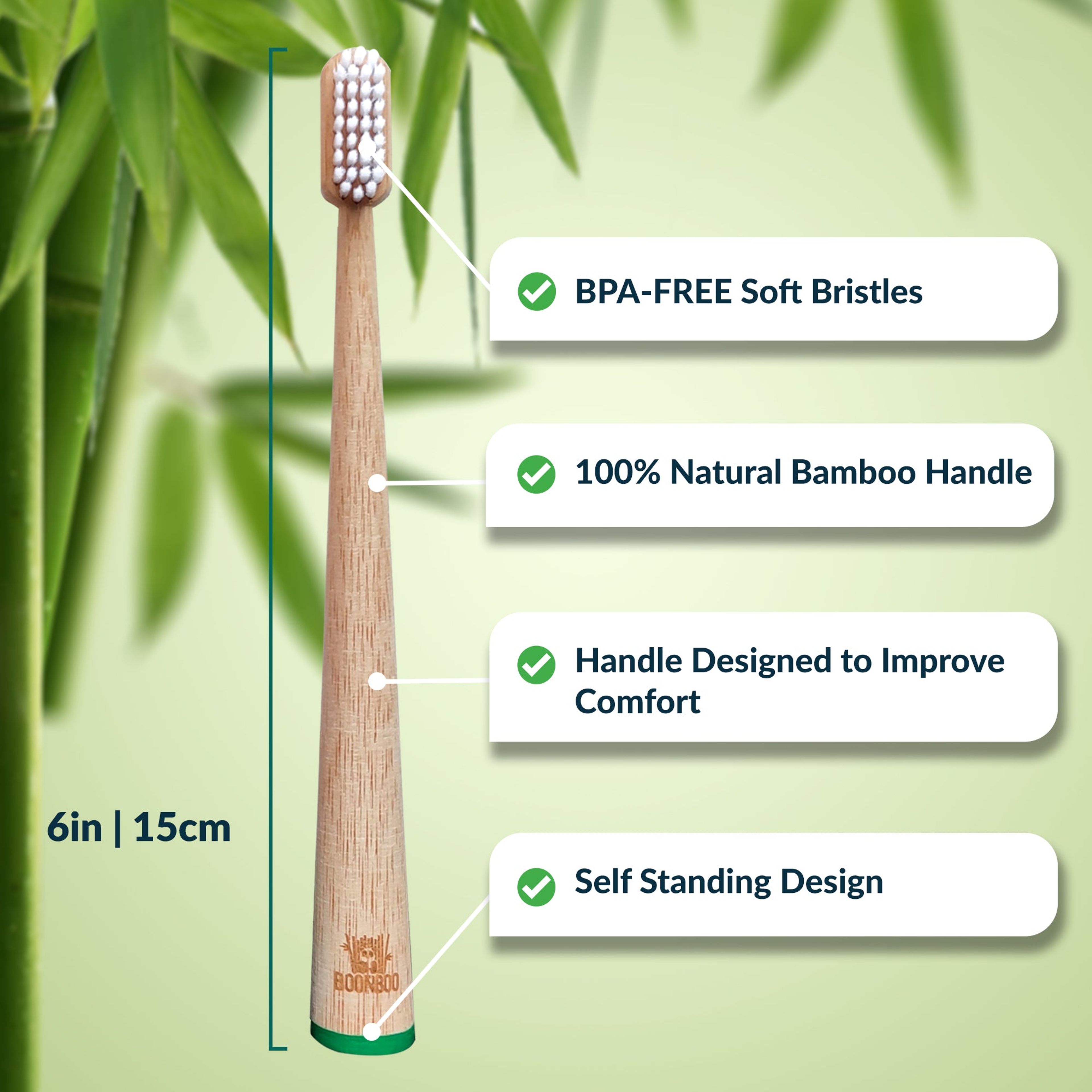 BOONBOO Toothbrush | Bamboo Toothbrush | Sustainable & Biodegradable | Environmentally Friendly