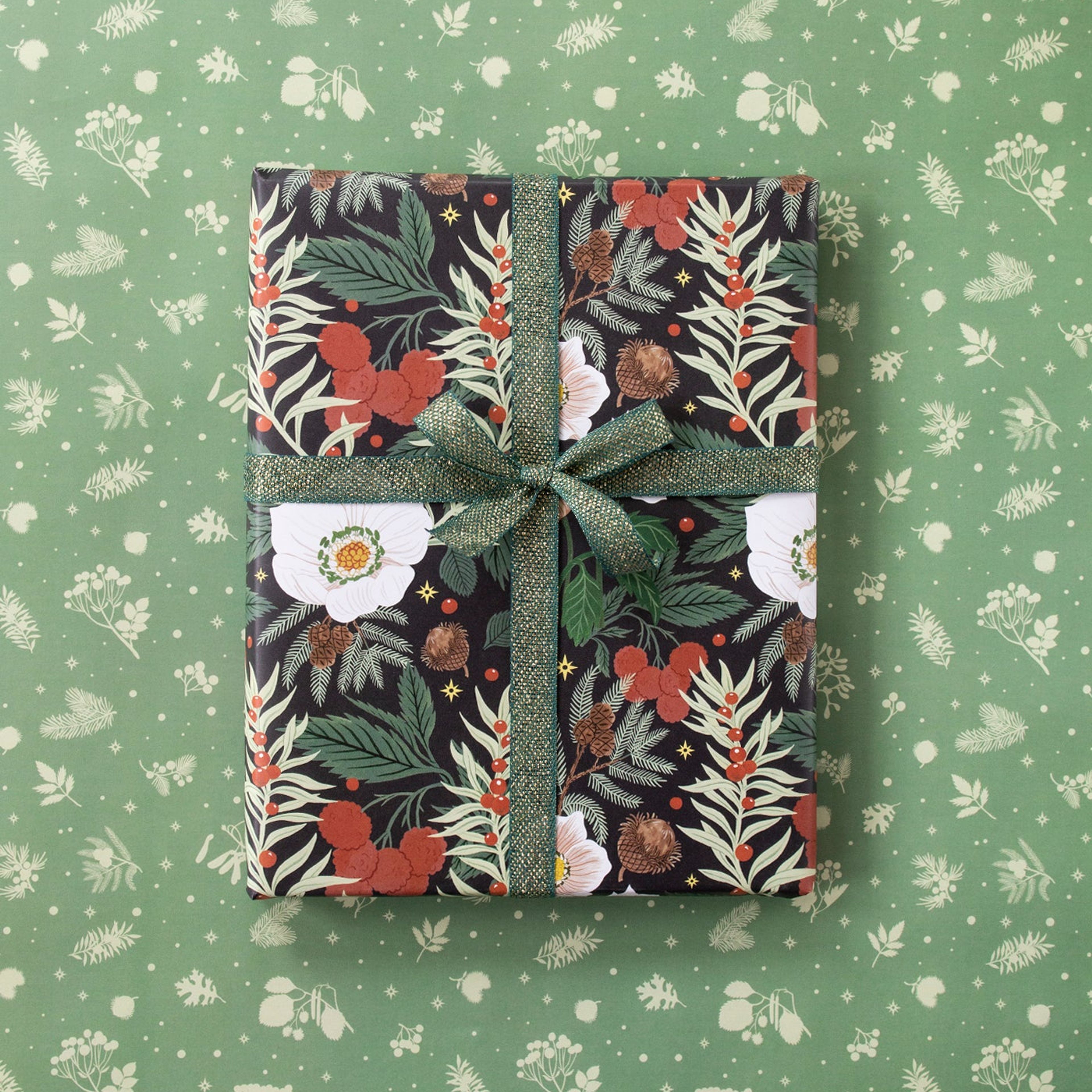 WINTER BOTANICALS | Double Sided Gift Wrap