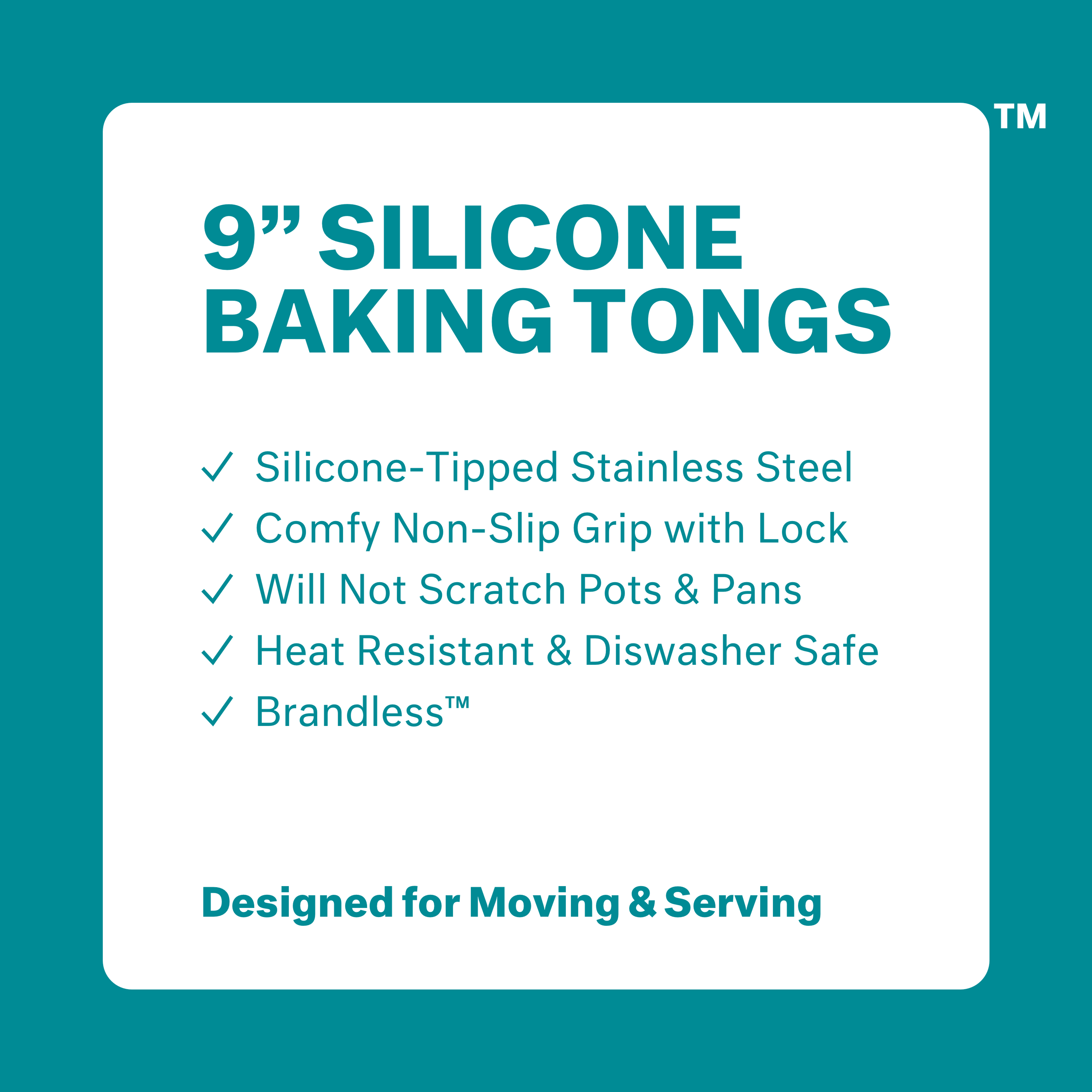 9" Silicone Baking Tongs
